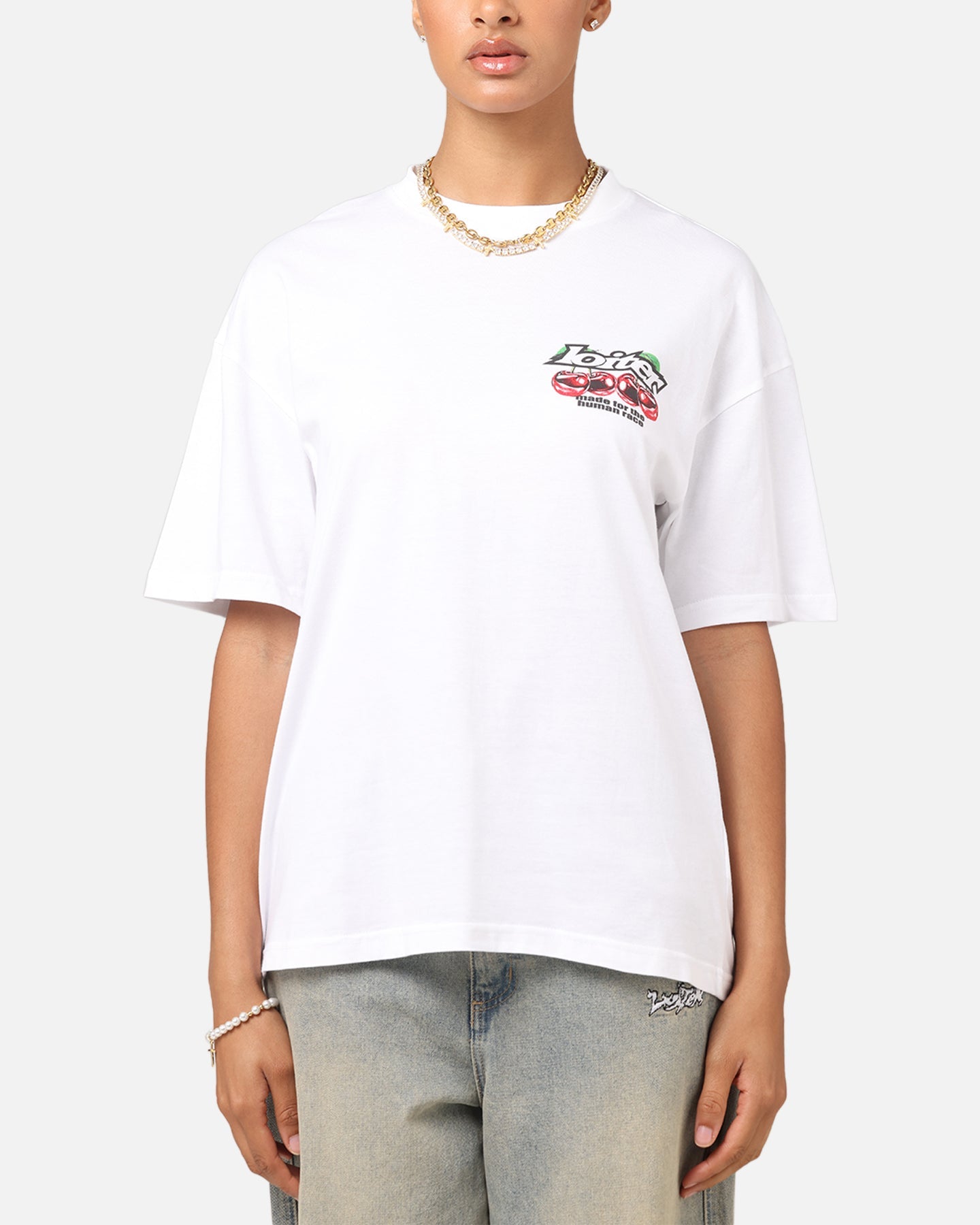 Loiter Cherry Pick Drop T-Shirt White Style001