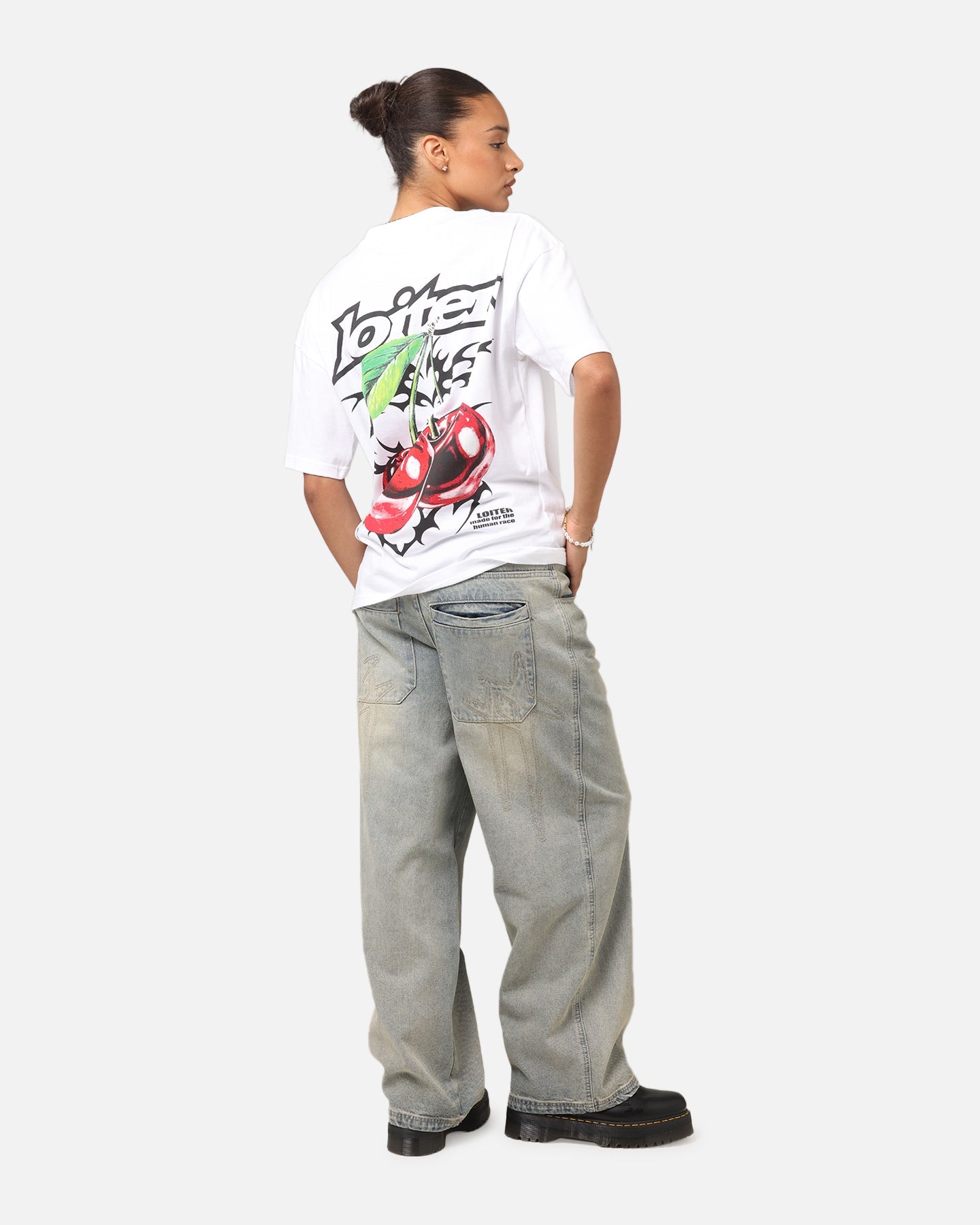 Loiter Cherry Pick Drop T-Shirt White Style001