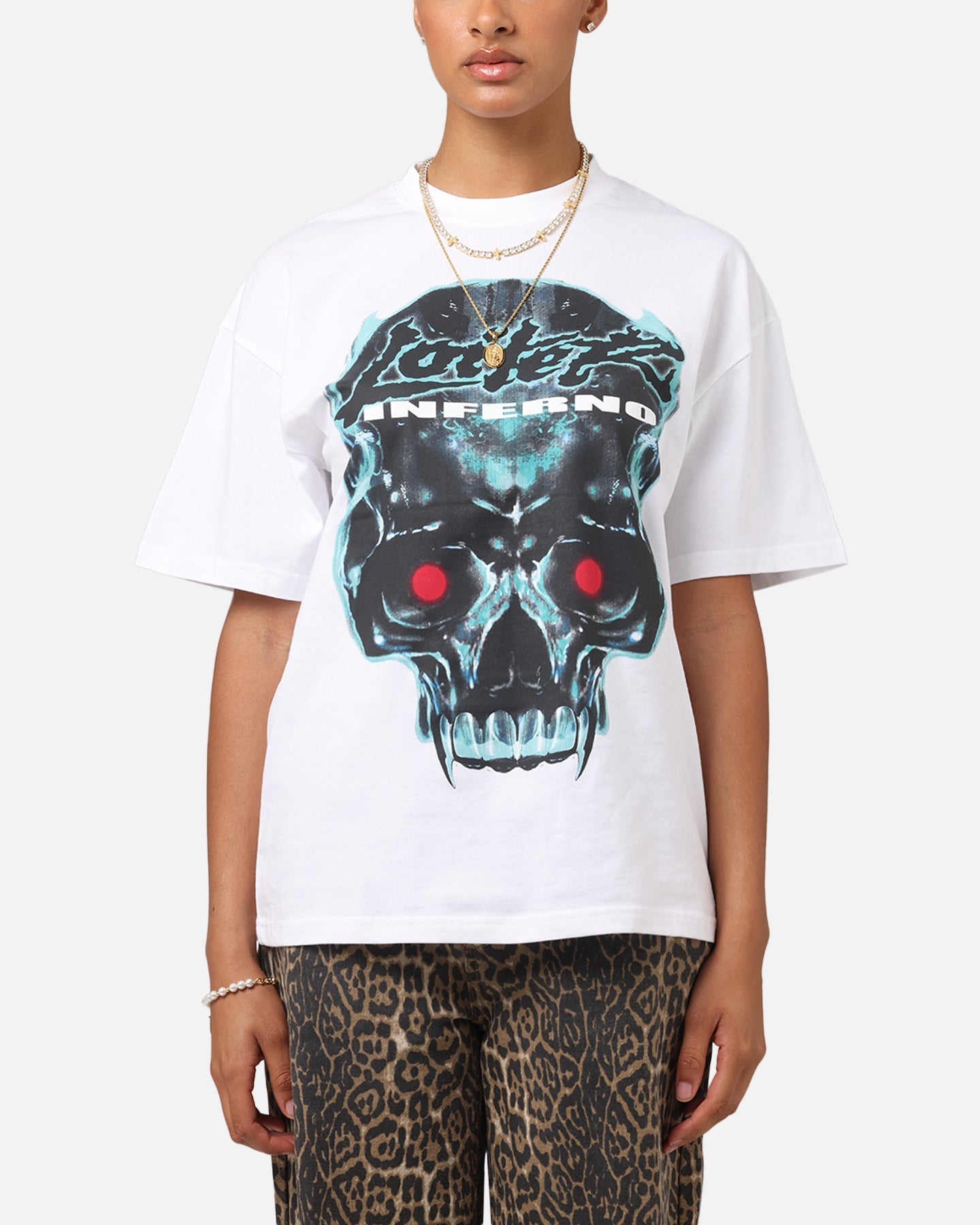 Loiter Inferno Drop T-Shirt White Style001