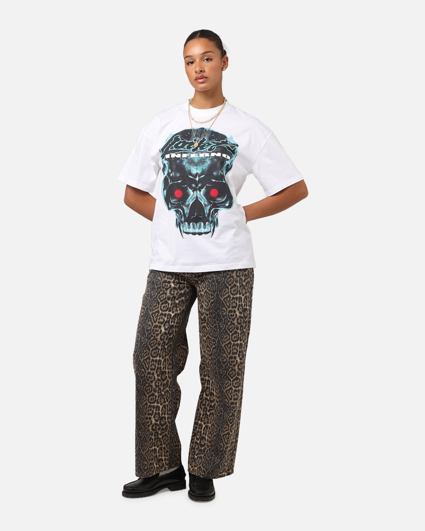 Loiter Inferno Drop T-Shirt White Style001