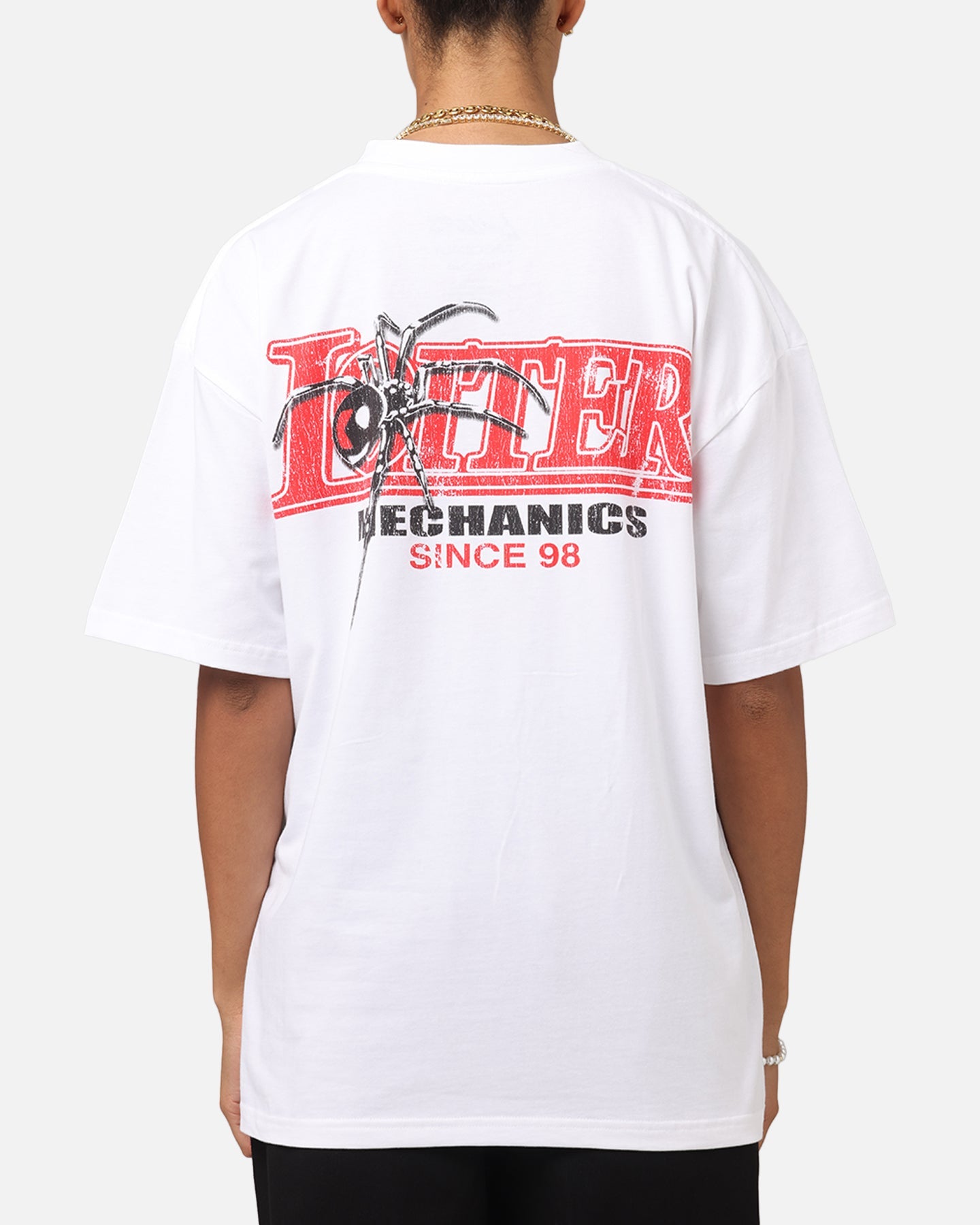 Loiter Mechanic Drop T-Shirt White Style001