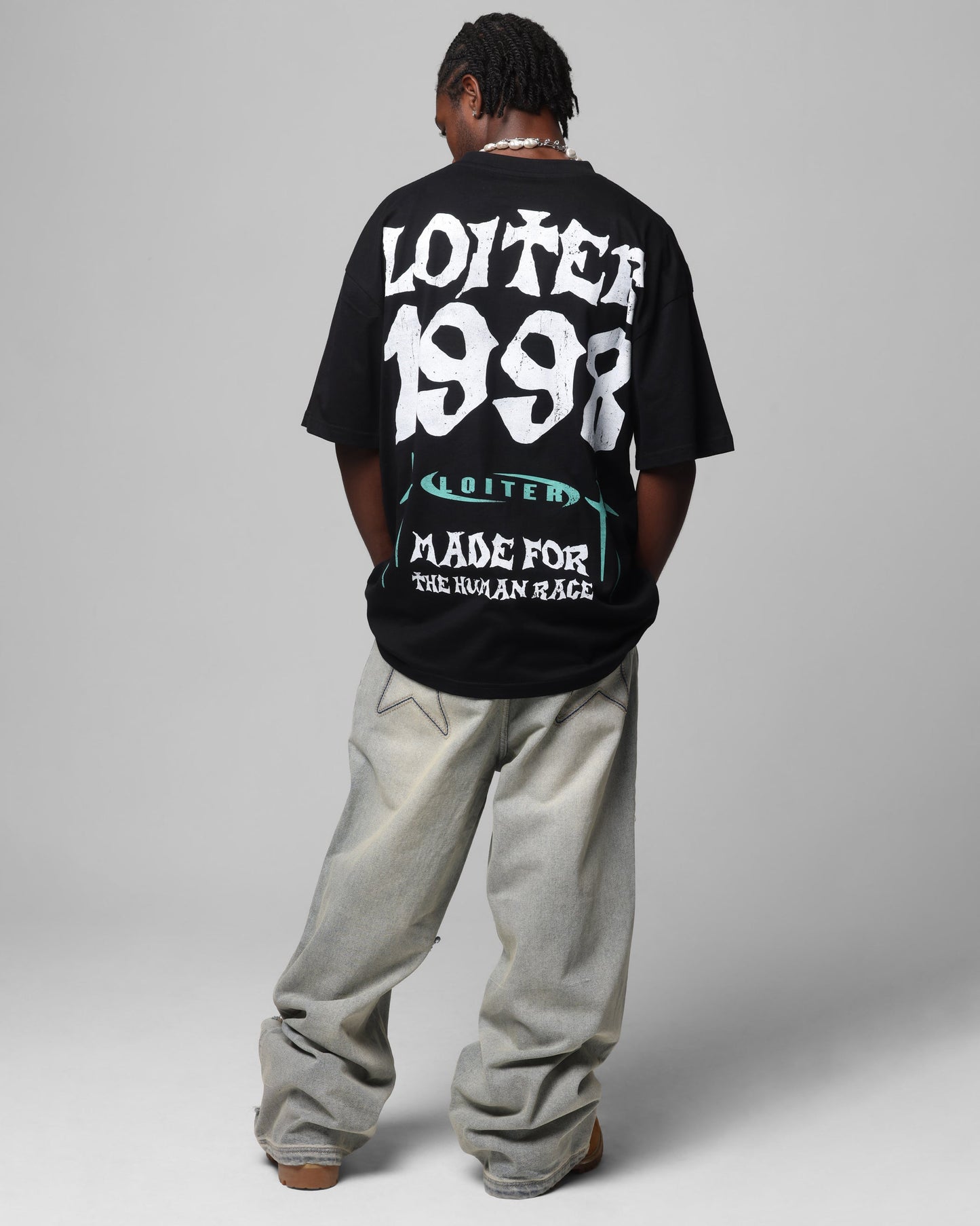 Loiter Staple Logo Drop T-Shirt Black