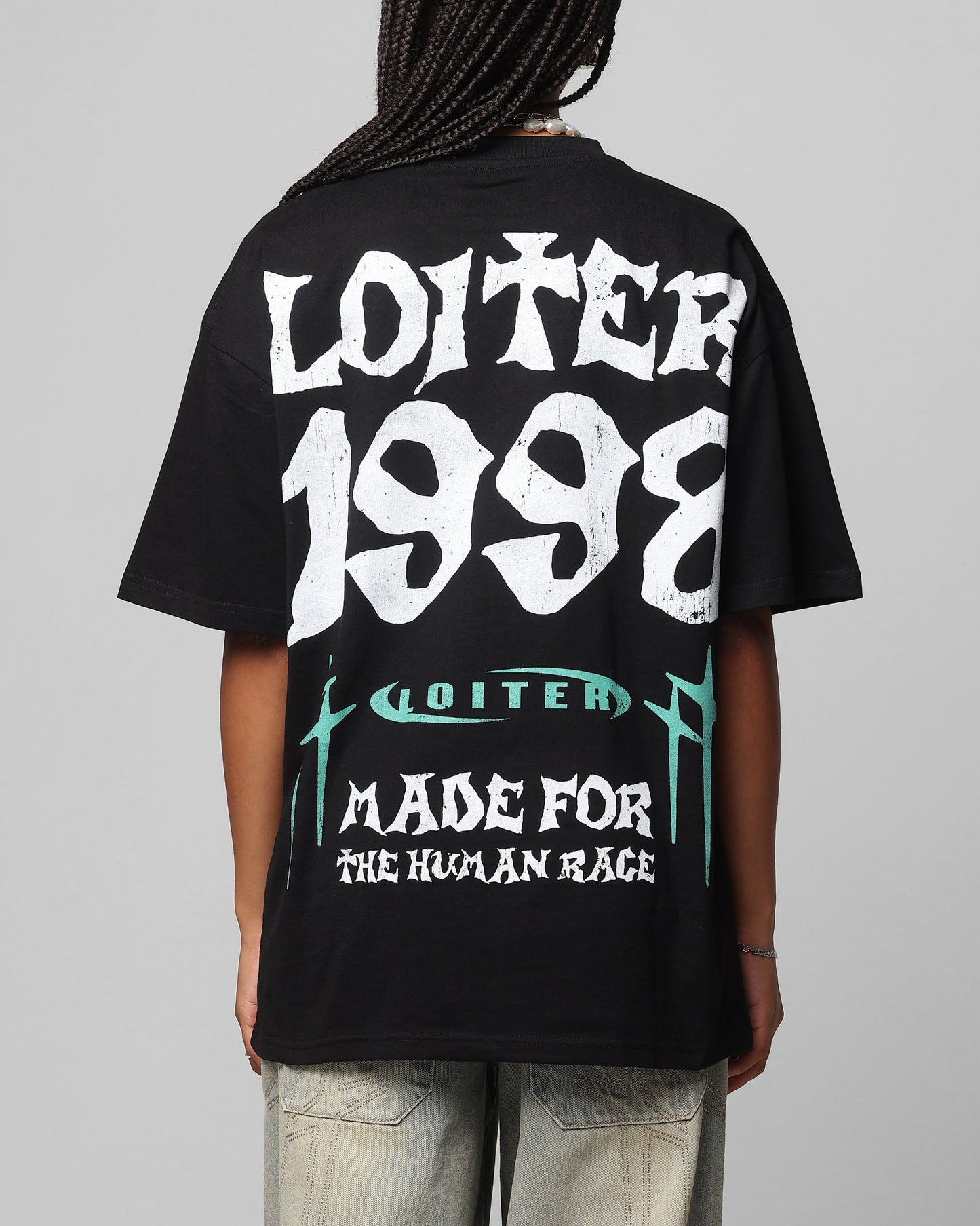 Loiter Staple Logo Drop T-Shirt Black Style001