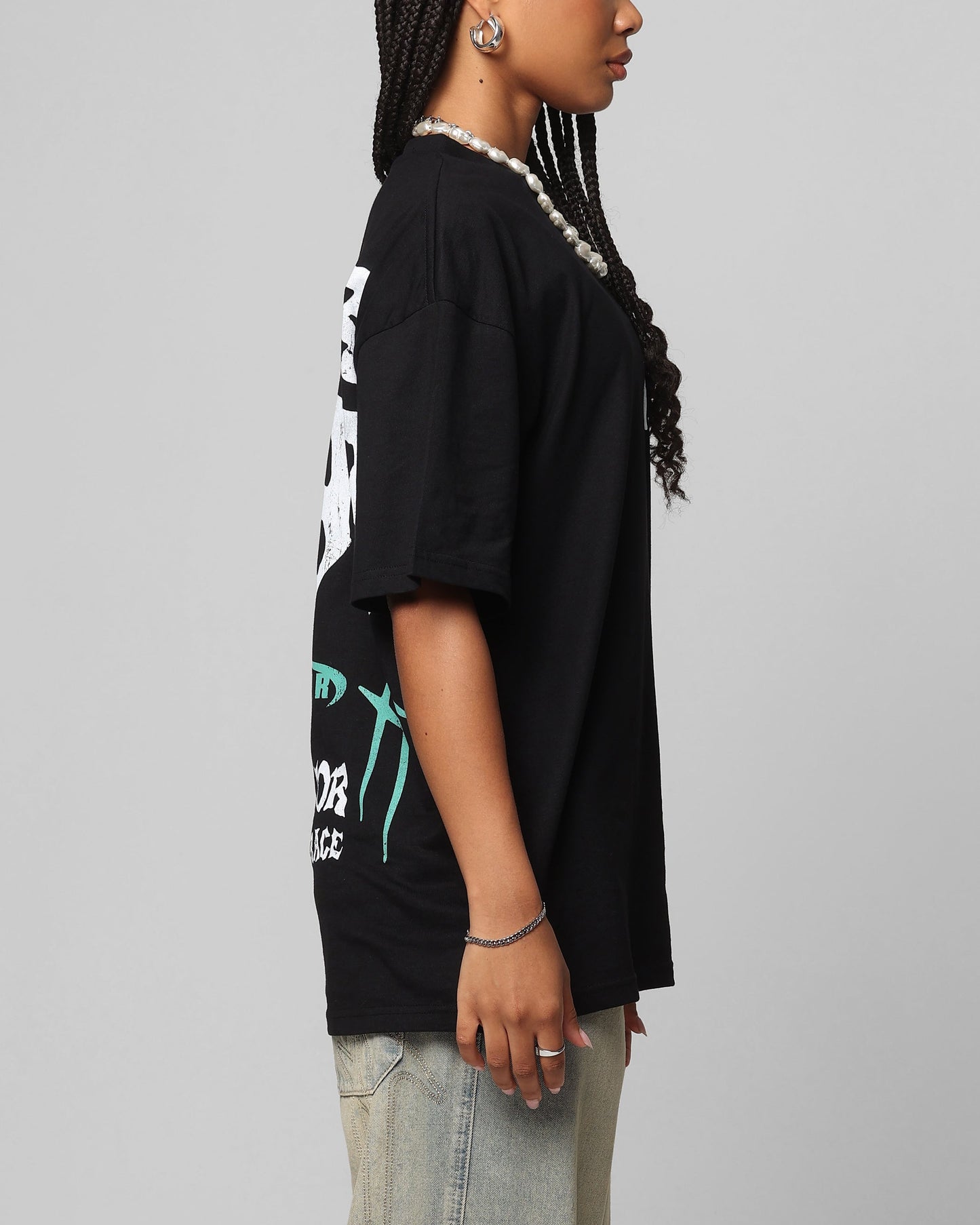 Loiter Staple Logo Drop T-Shirt Black Style001