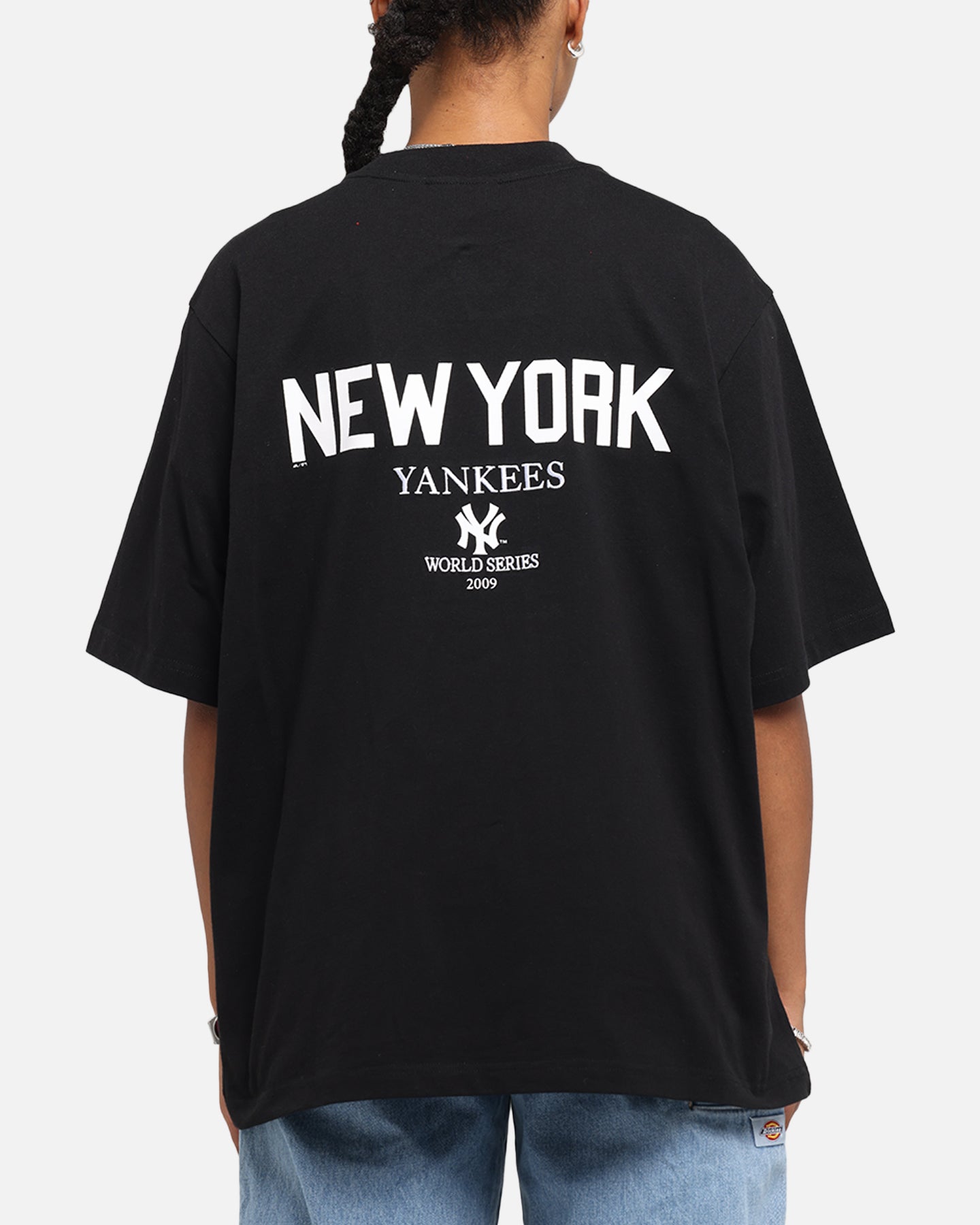 Majestic Athletic New York Yankees Script Boxy T-Shirt Black Style001
