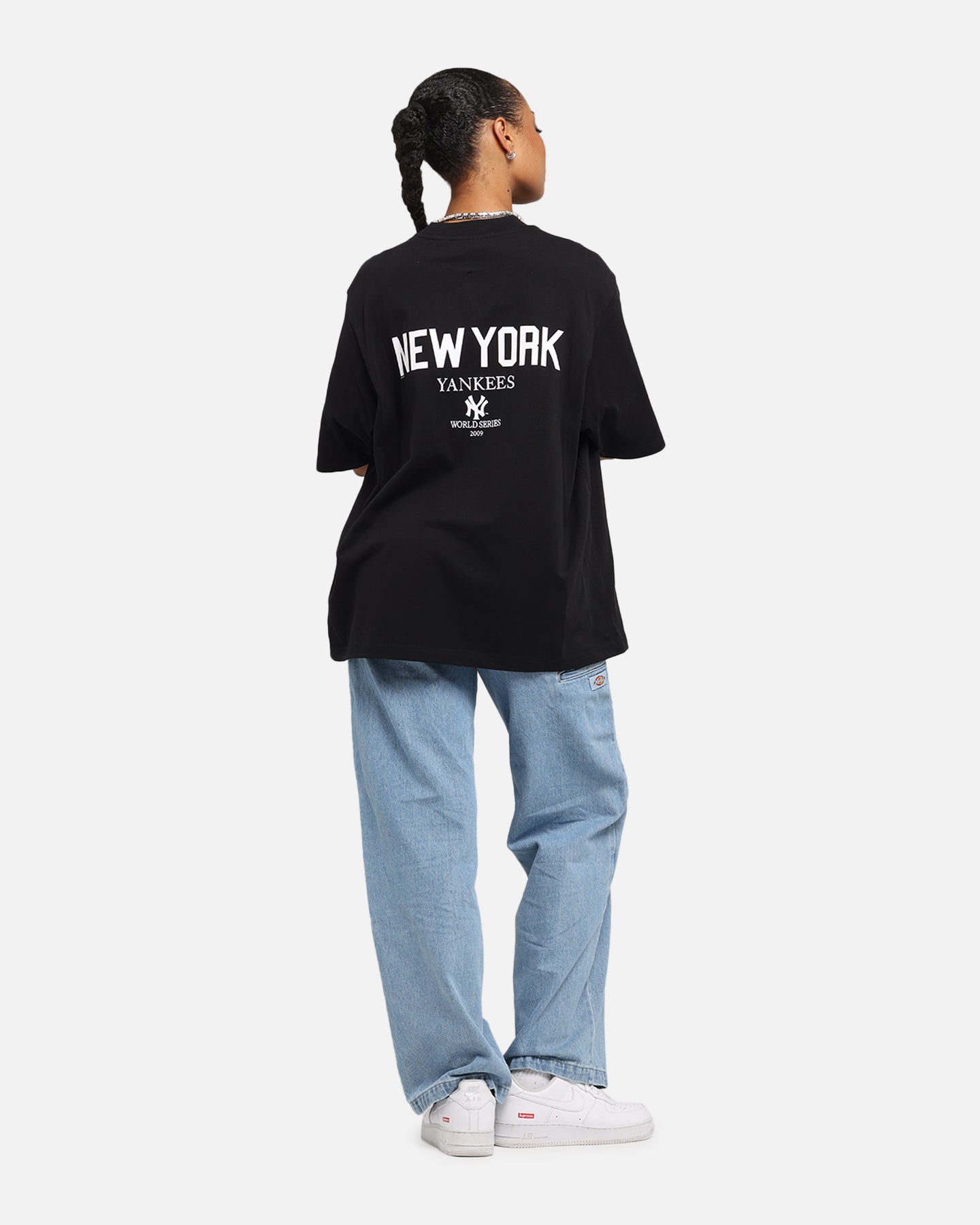 Majestic Athletic New York Yankees Script Boxy T-Shirt Black Style001