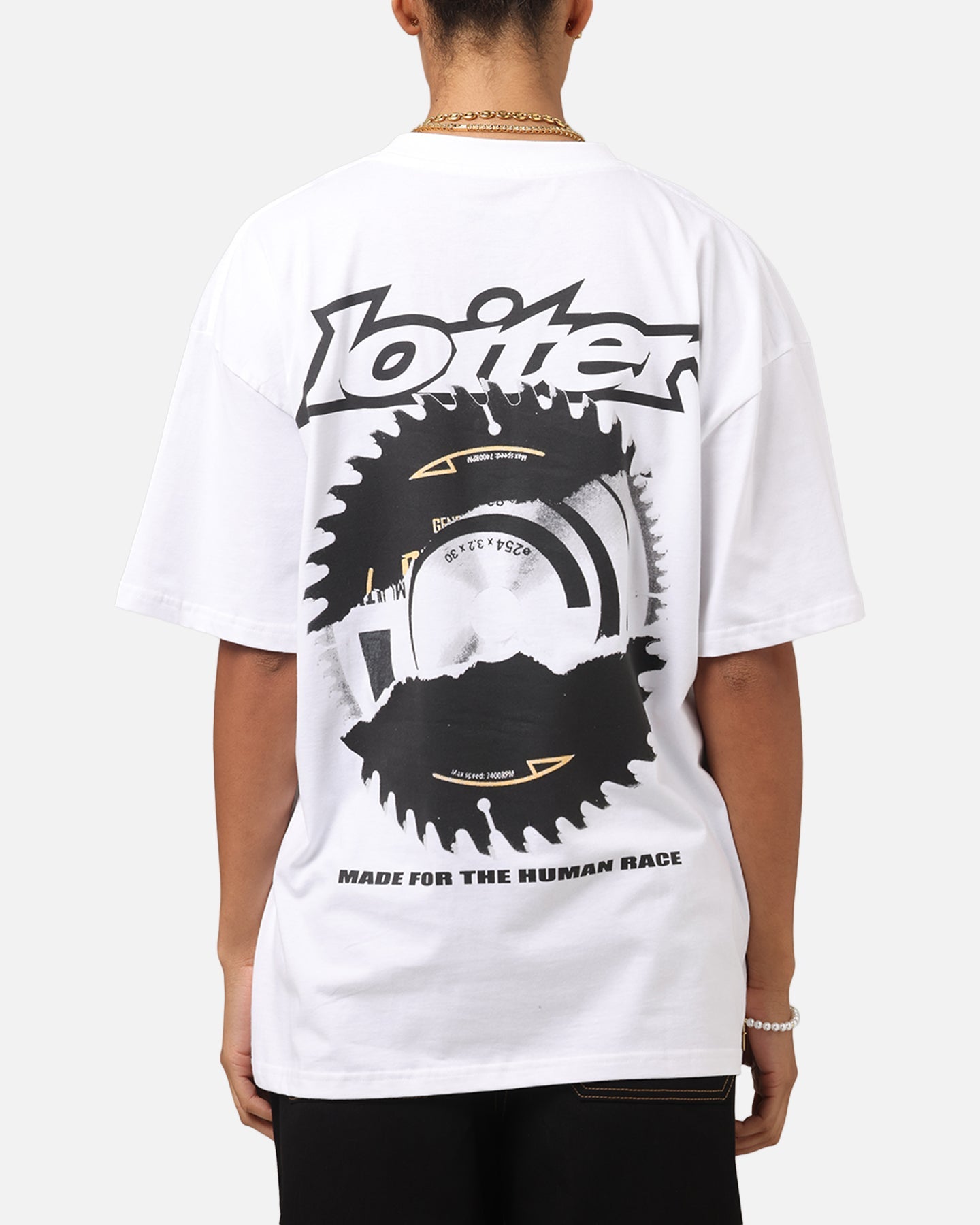 Loiter Saw Blade Drop T-Shirt White Style001