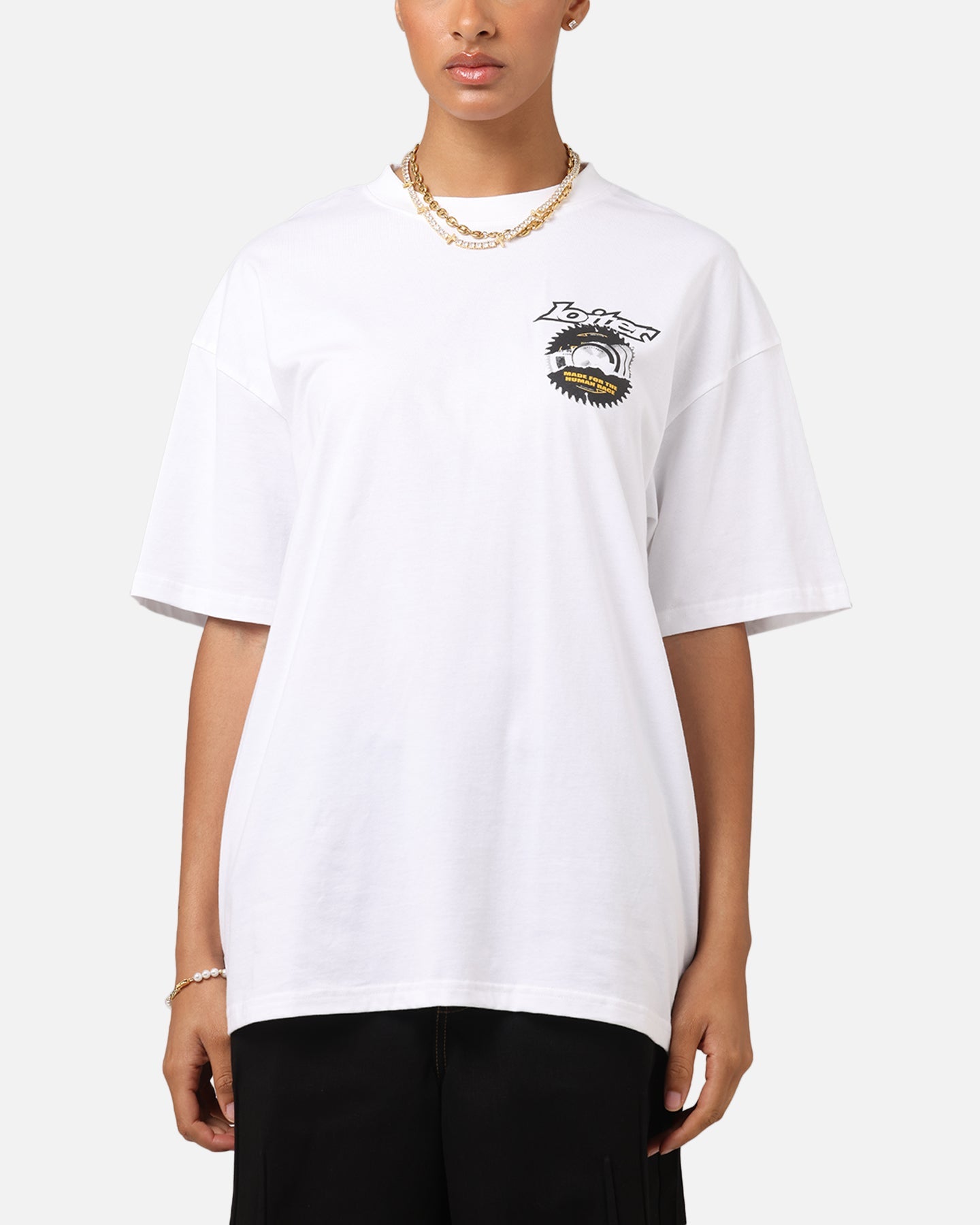 Loiter Saw Blade Drop T-Shirt White Style001
