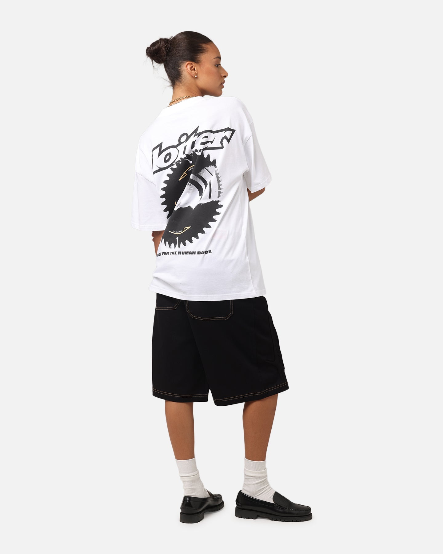 Loiter Saw Blade Drop T-Shirt White Style001