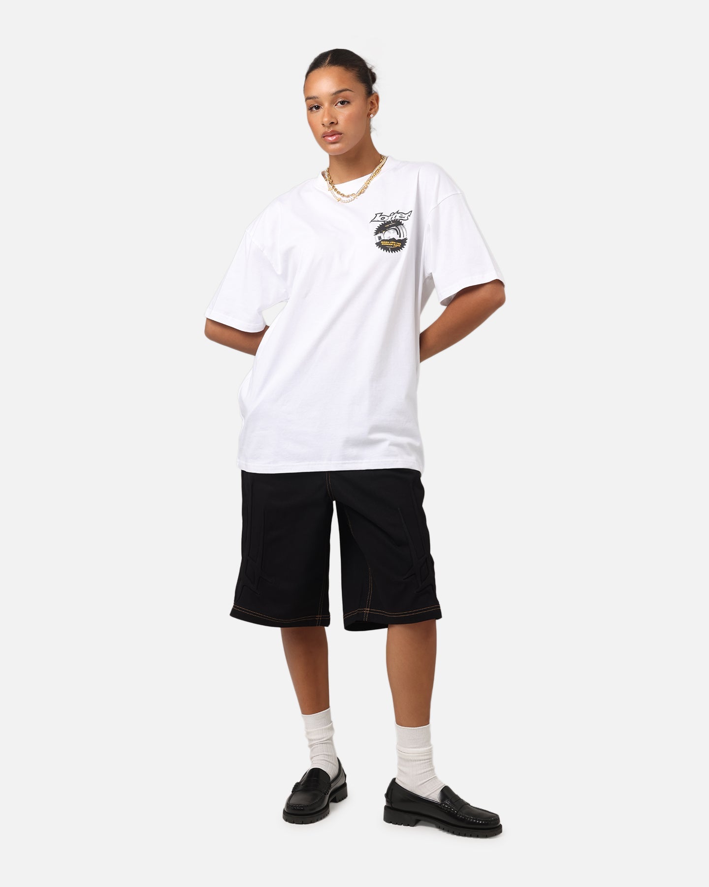 Loiter Saw Blade Drop T-Shirt White Style001