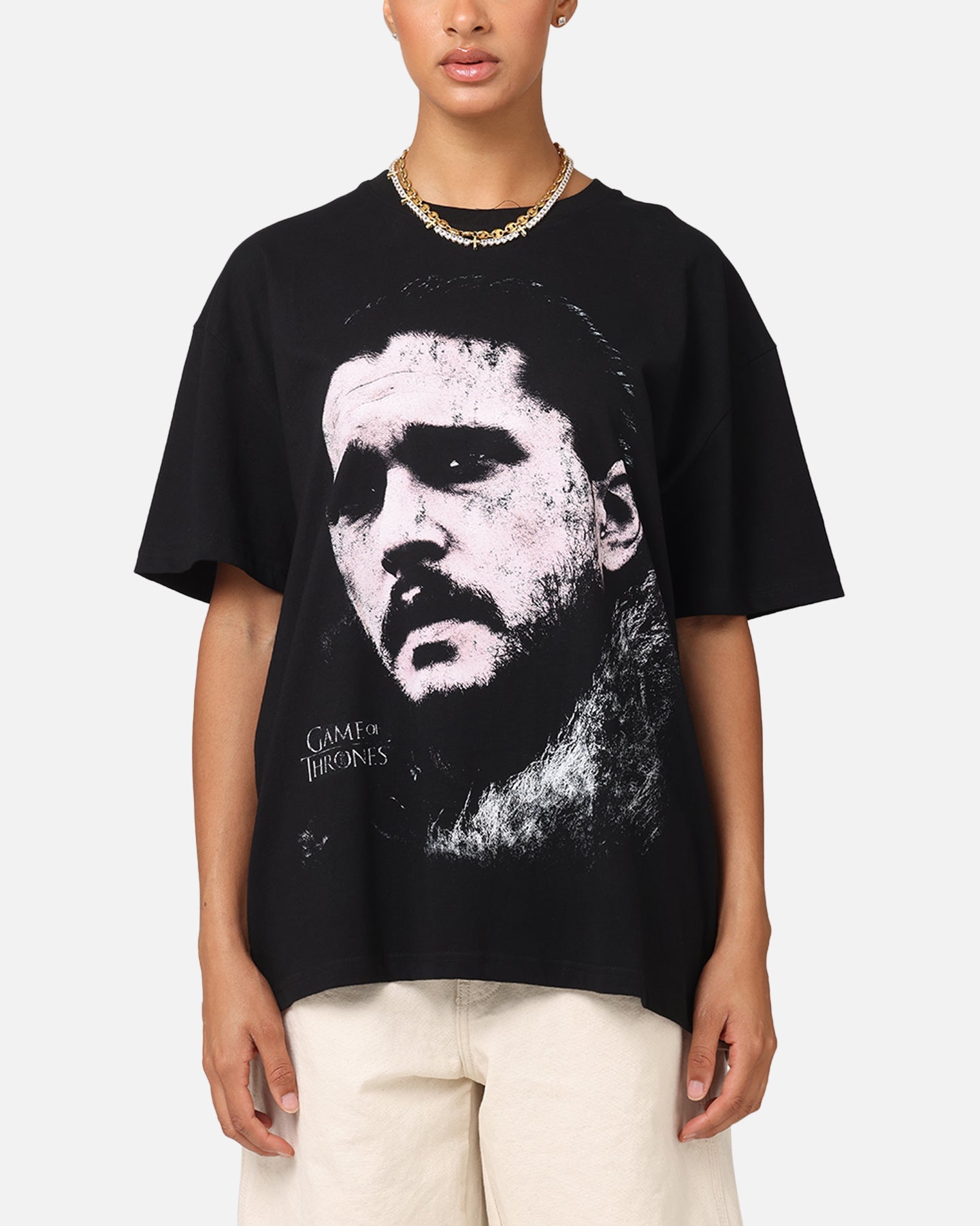 Goat Crew X Game Of Thrones Jon Snow Heavy T-Shirt Black Style001