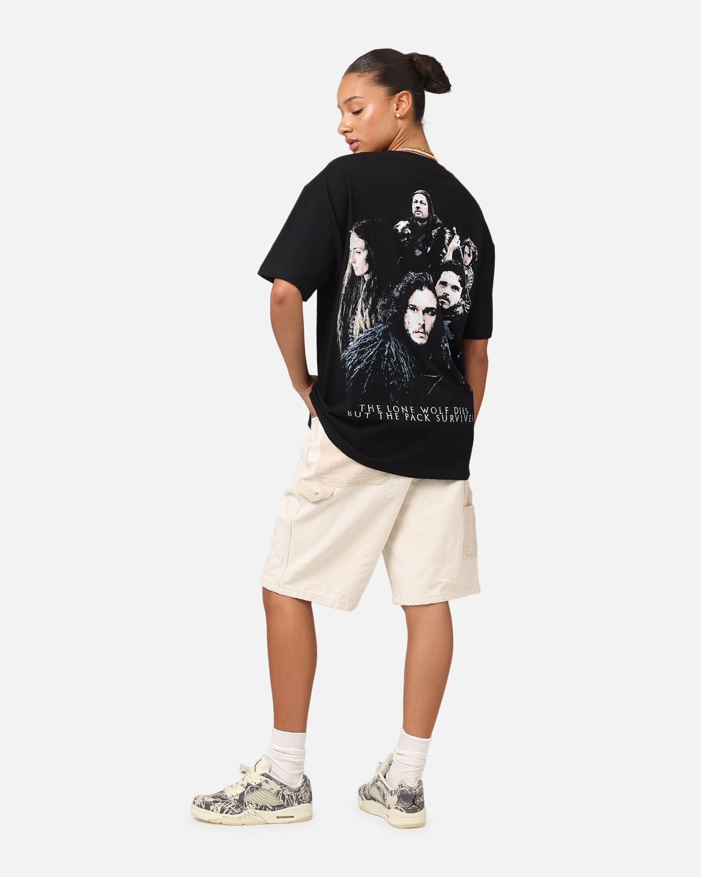 Goat Crew X Game Of Thrones Jon Snow Heavy T-Shirt Black Style001