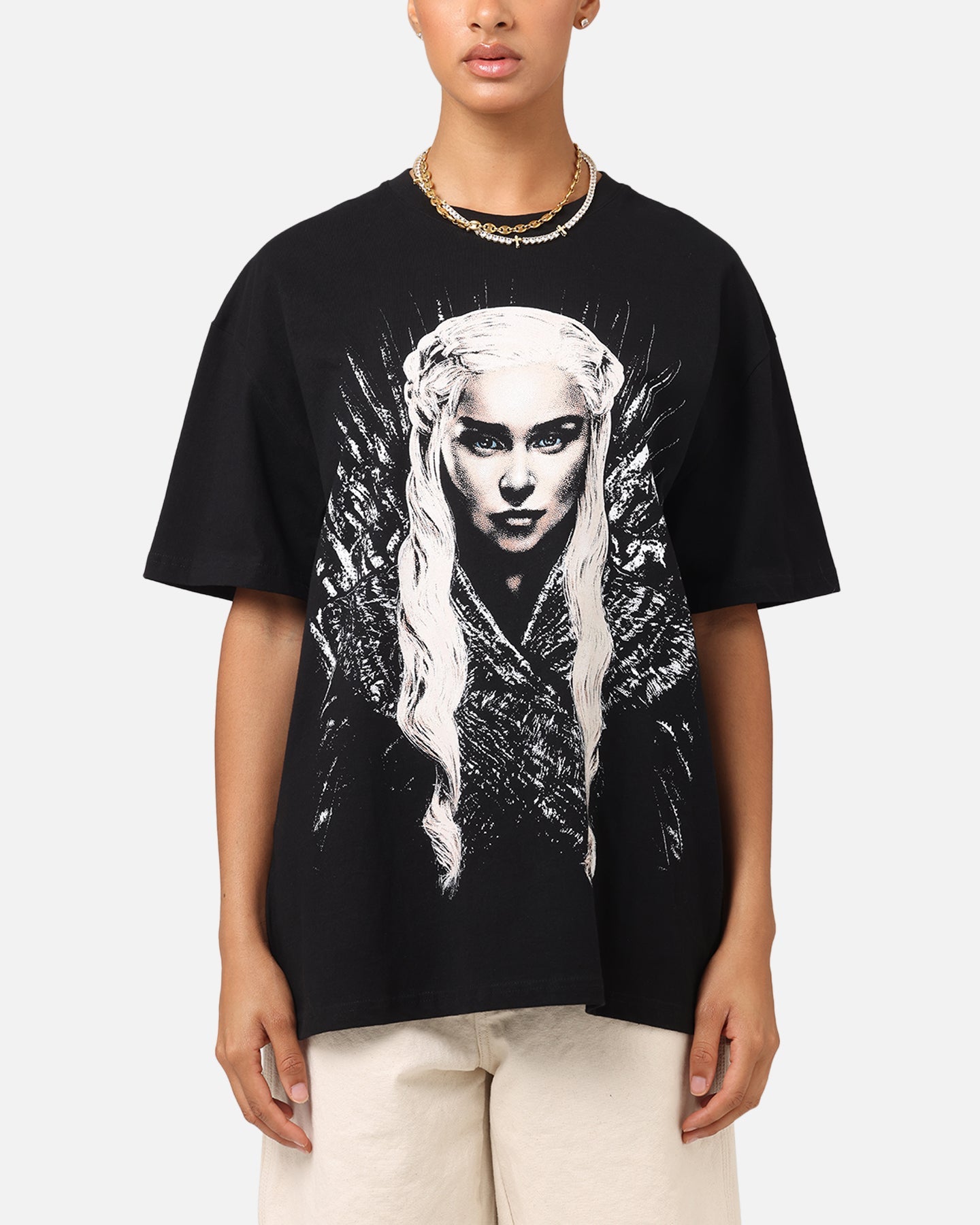 Goat Crew X Game Of Thrones Mother Of Dragons Heavy T-Shirt Black Style001