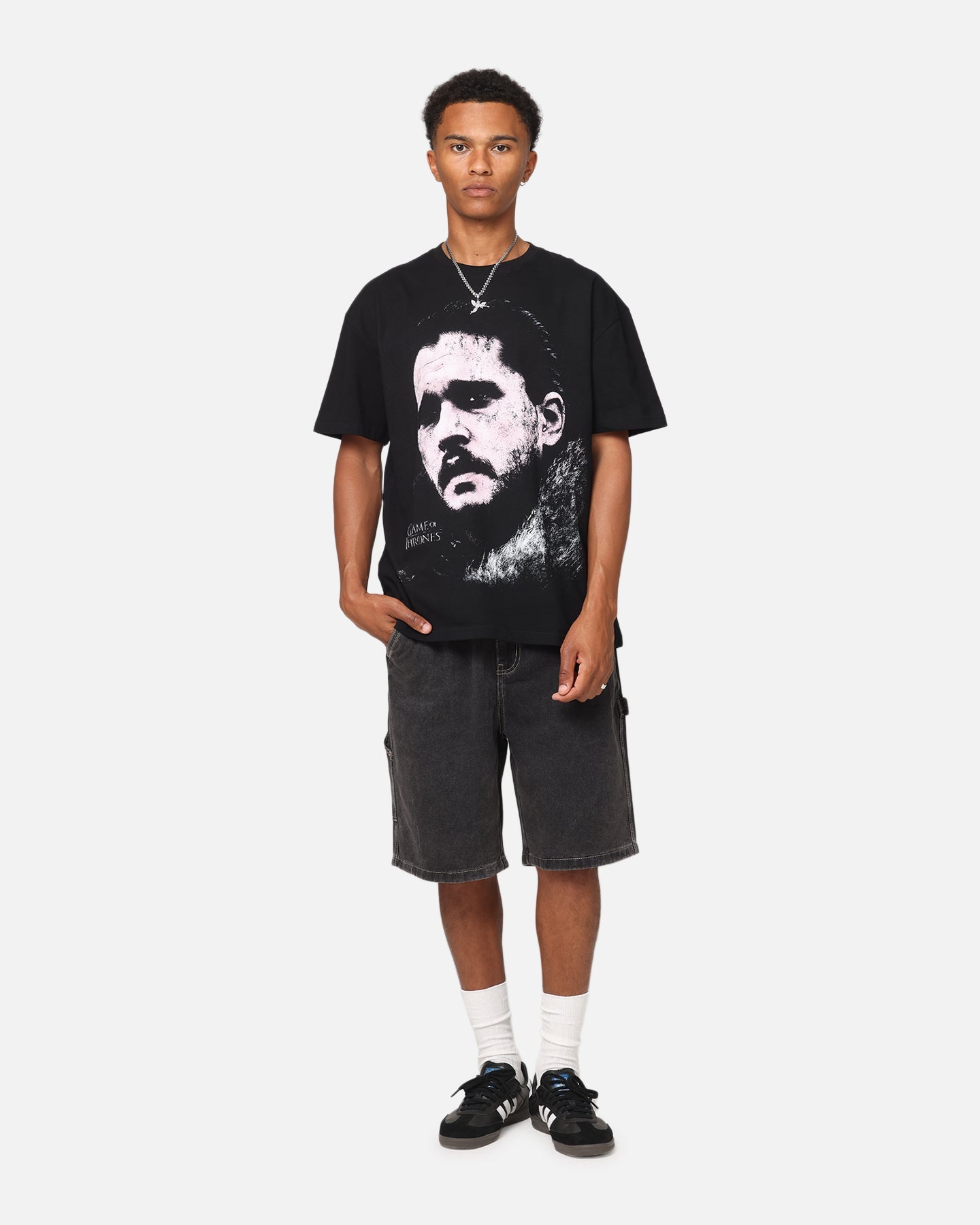 Goat Crew X Game Of Thrones Jon Snow Vintage T-Shirt Black Acidwash