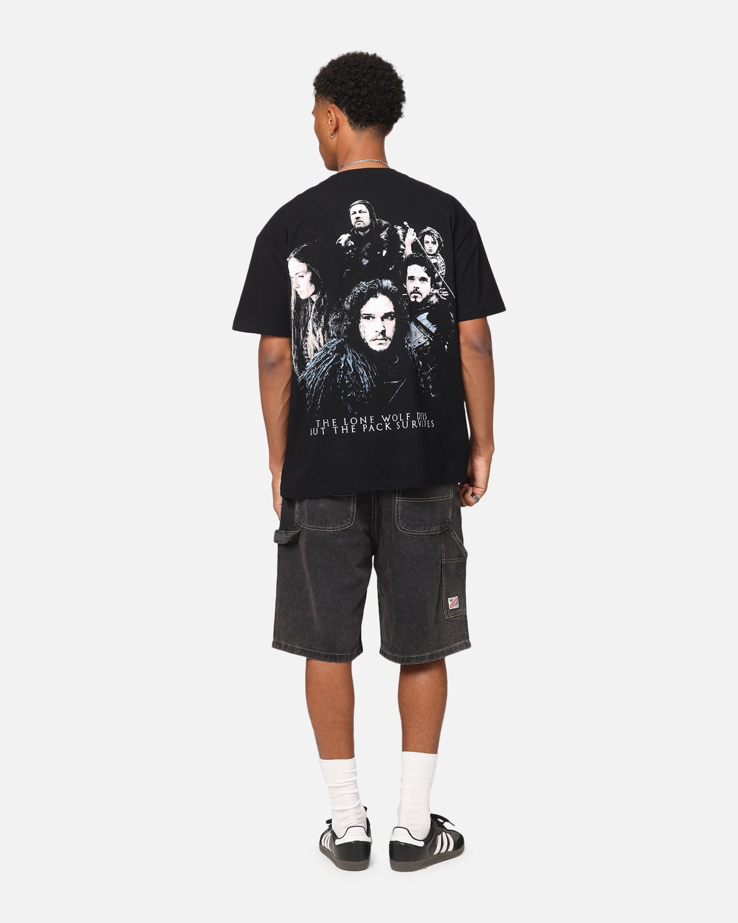 Goat Crew X Game Of Thrones Jon Snow Vintage T-Shirt Black Acidwash