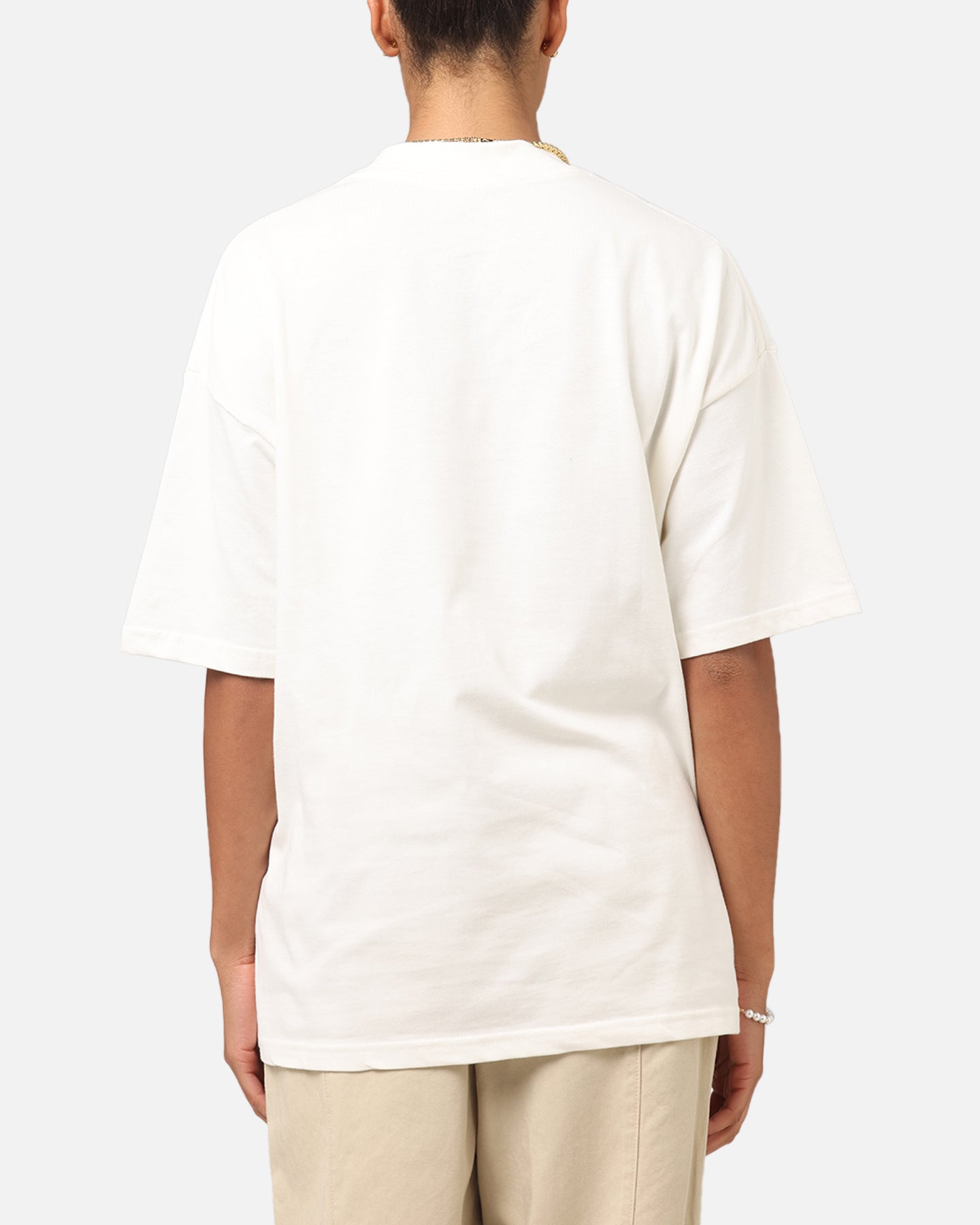 Carre Rosebud Mock Neck T-Shirt Off White Style001