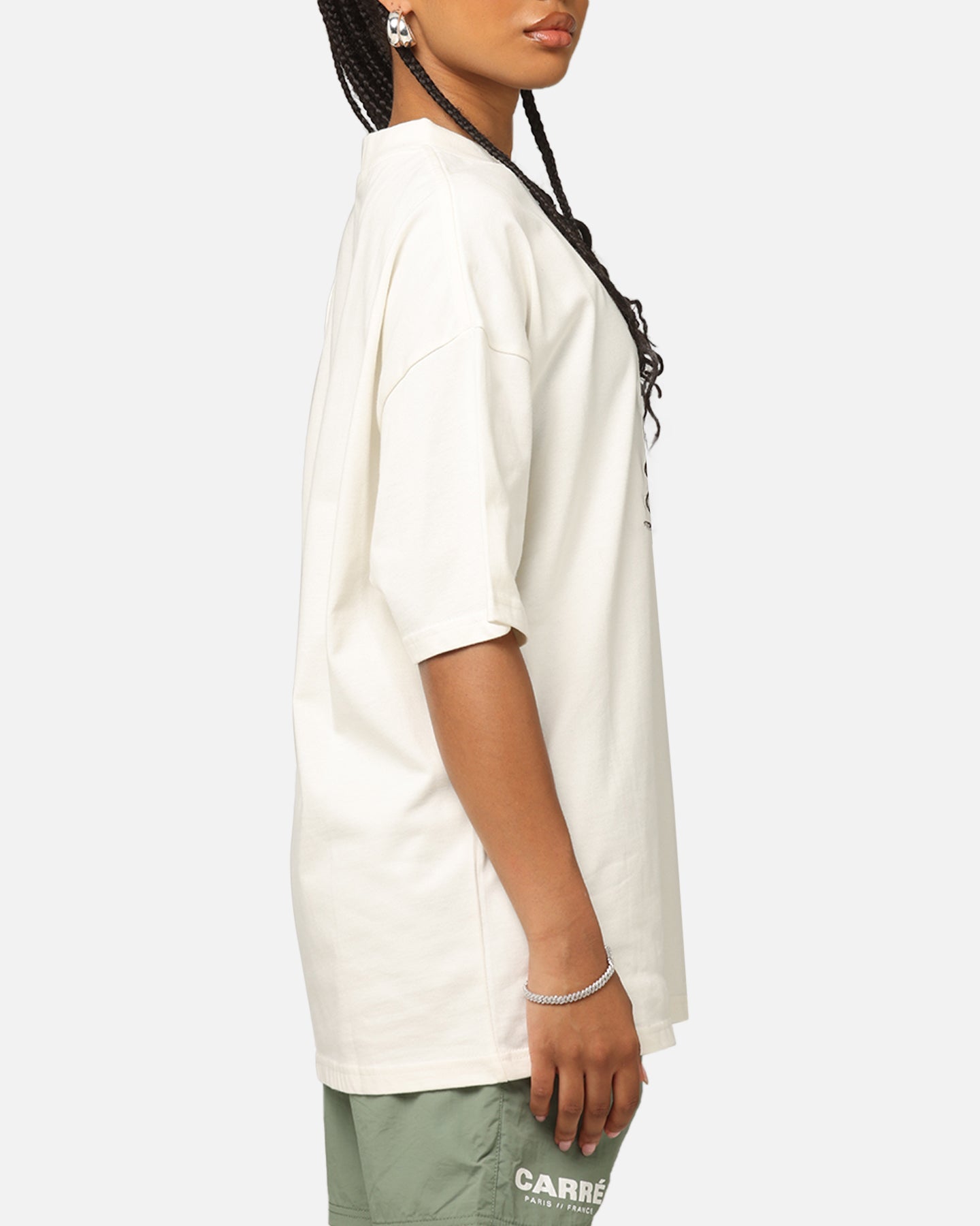 Carre Royal Patch Mock Neck T-Shirt Off White Style001