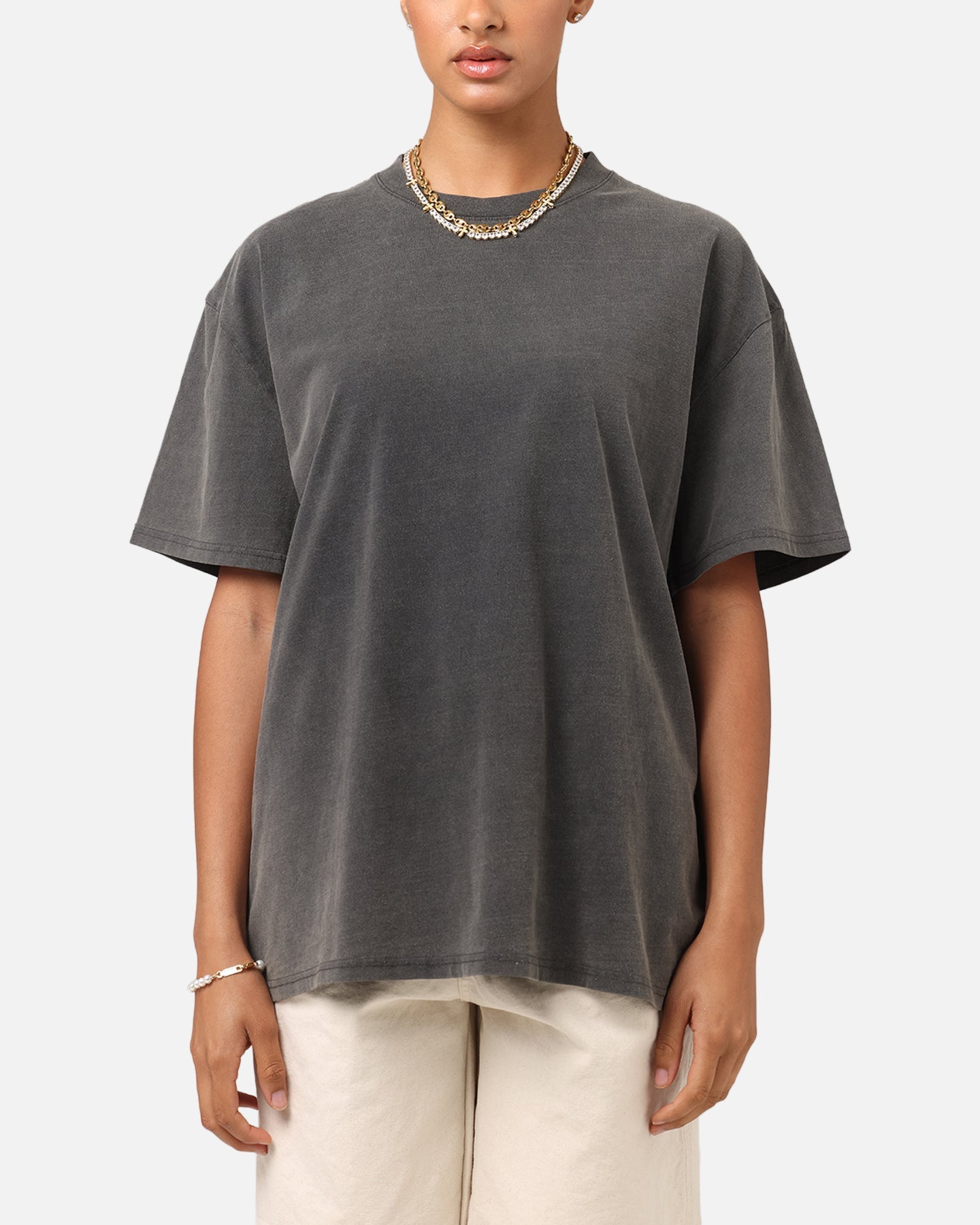 Culture Kings Boxy T-Shirt Black Wash Style001