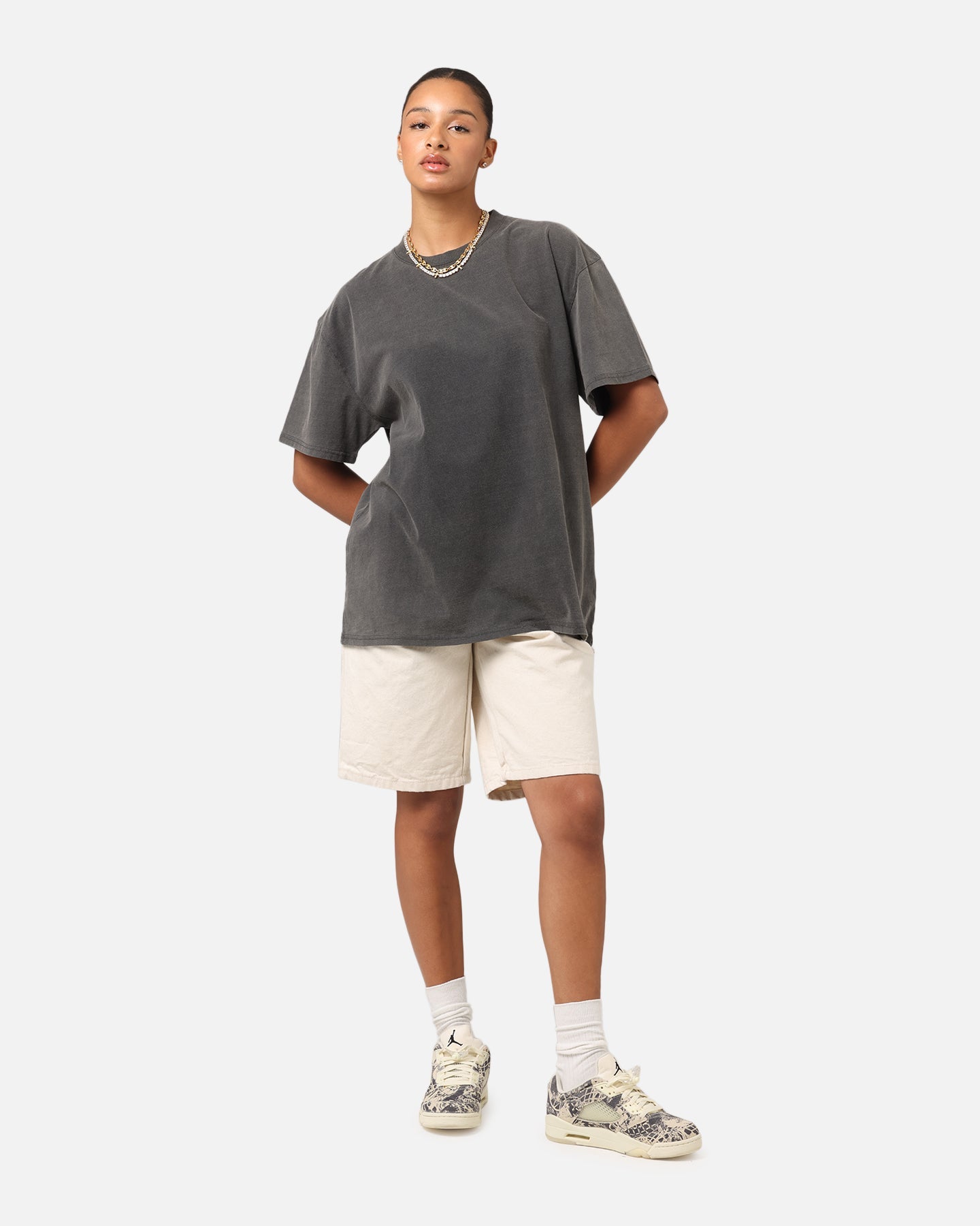 Culture Kings Boxy T-Shirt Black Wash Style001