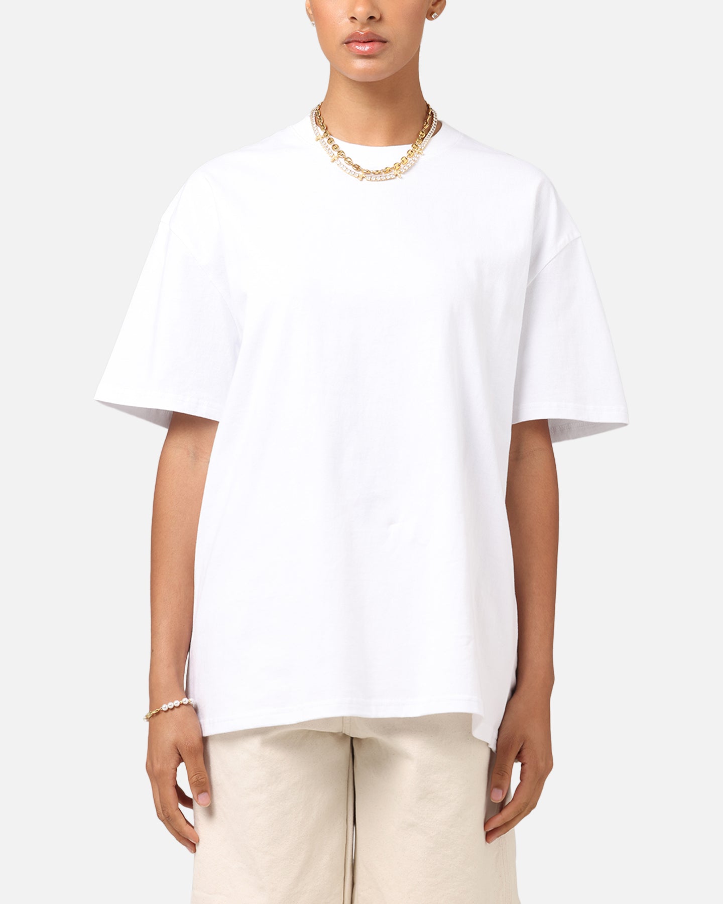 Culture Kings Boxy T-Shirt White Style001