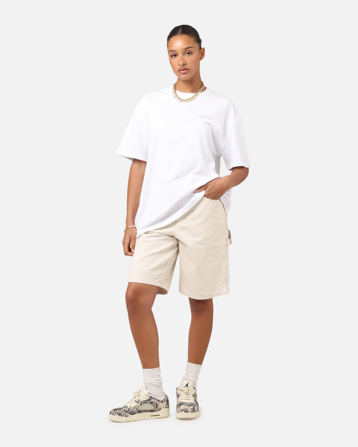 Culture Kings Boxy T-Shirt White Style001