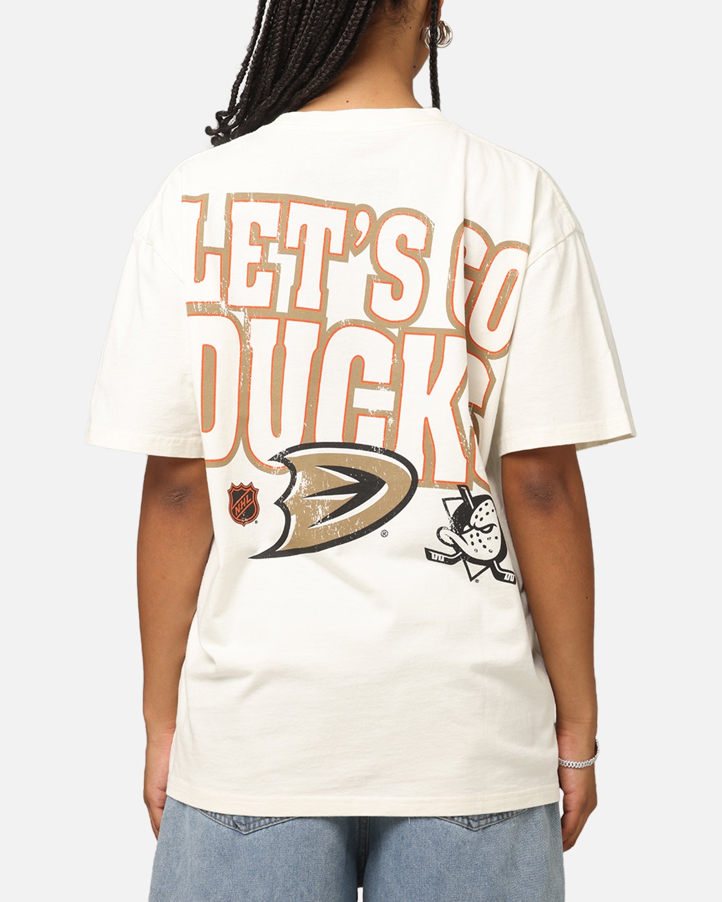 Culture Kings Anaheim Ducks Lets Go Ducks Heavy T-Shirt Off White Style001