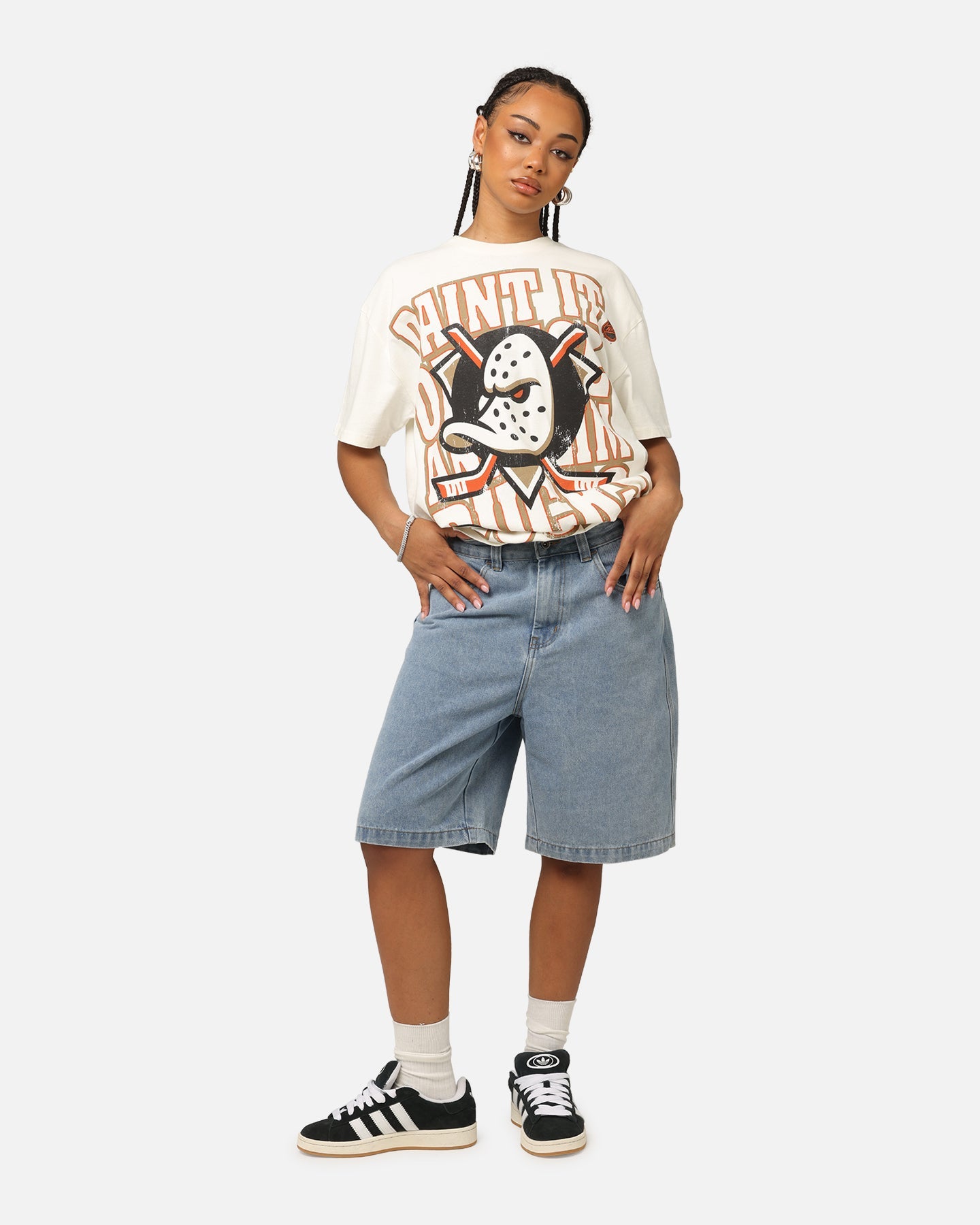 Culture Kings Anaheim Ducks Lets Go Ducks Heavy T-Shirt Off White Style001