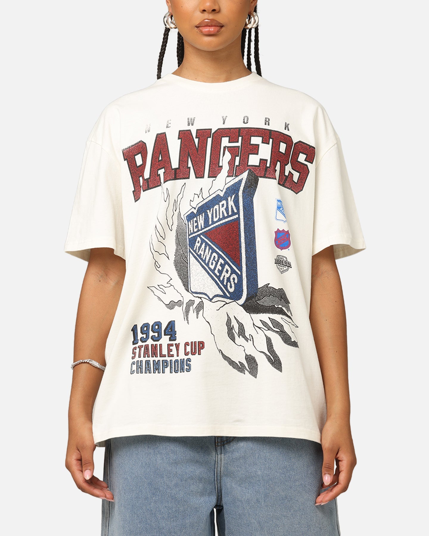 Culture Kings New York Rangers Heavy T-Shirt Off White Style001
