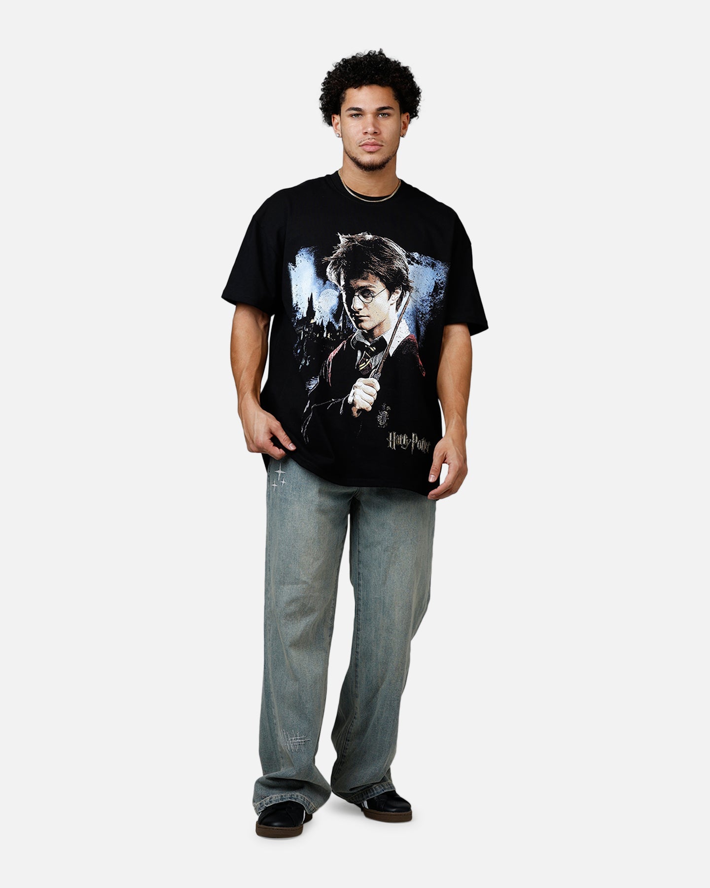 Goat Crew X Harry Potter Poster Vintage T-Shirt Black Acidwash