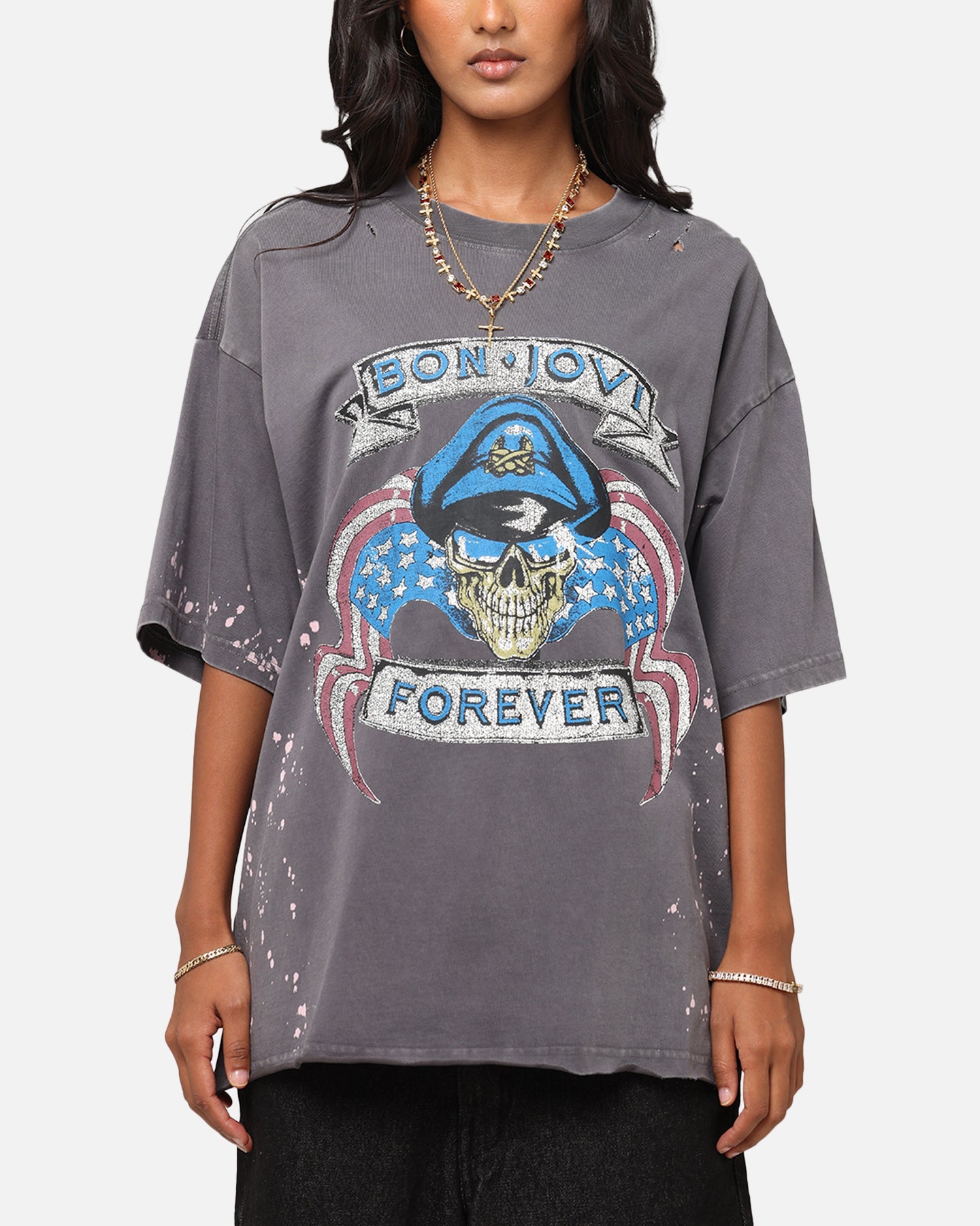 Bon Jovi Forever T-Shirt Washed Black Style001
