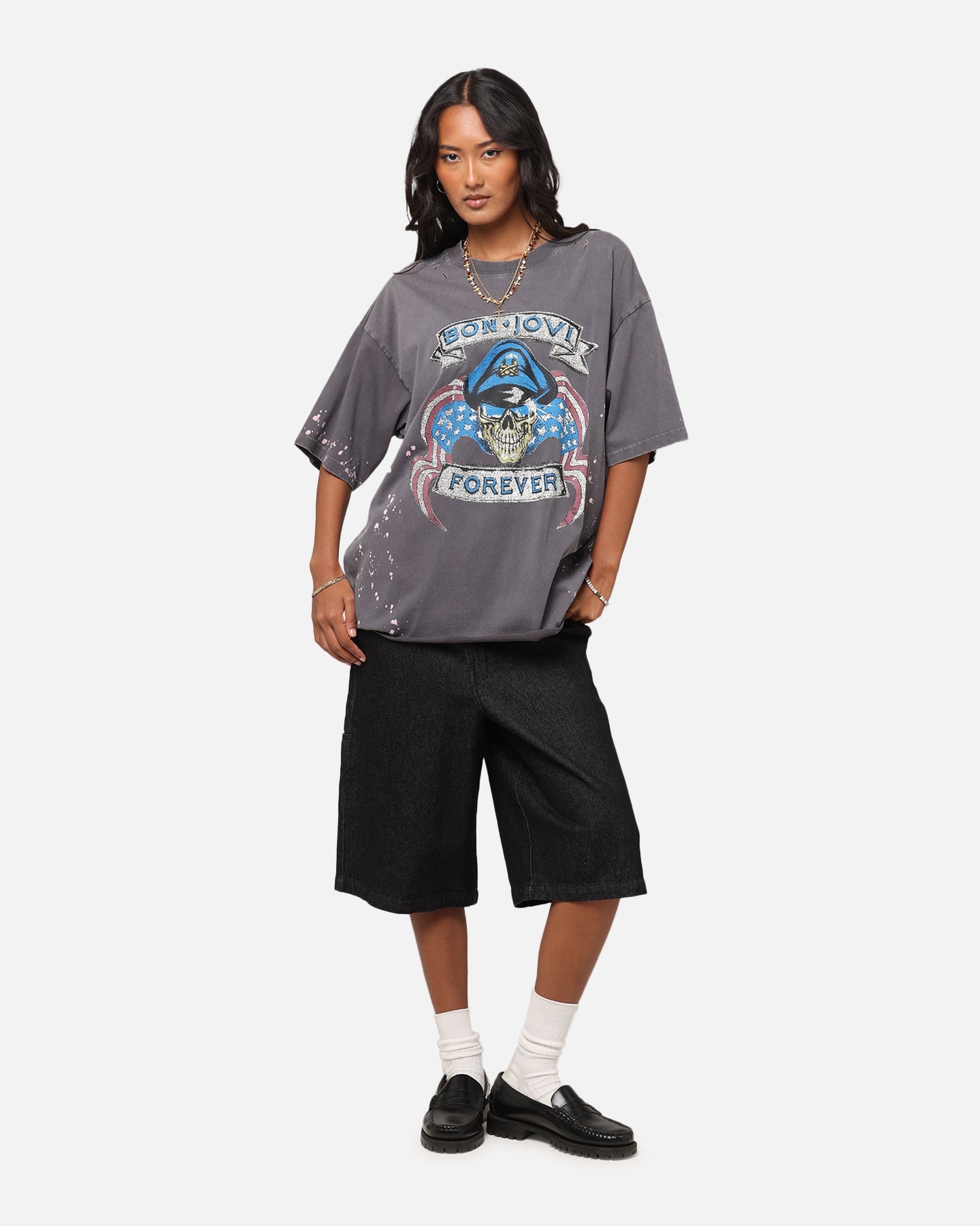 Bon Jovi Forever T-Shirt Washed Black Style001