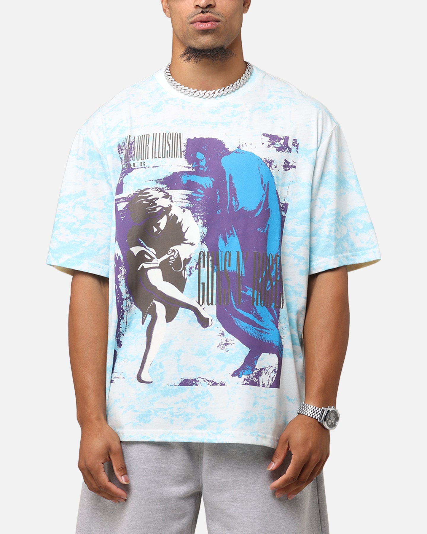 Guns N Roses Roses All Over T-Shirt Washed White