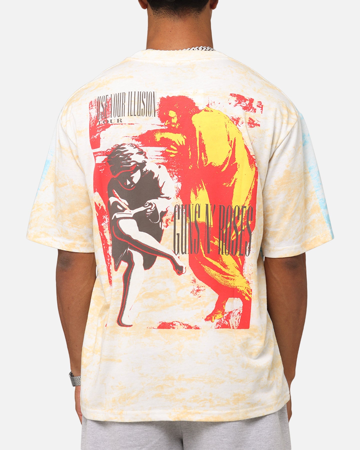 Guns N Roses Roses All Over T-Shirt Washed White