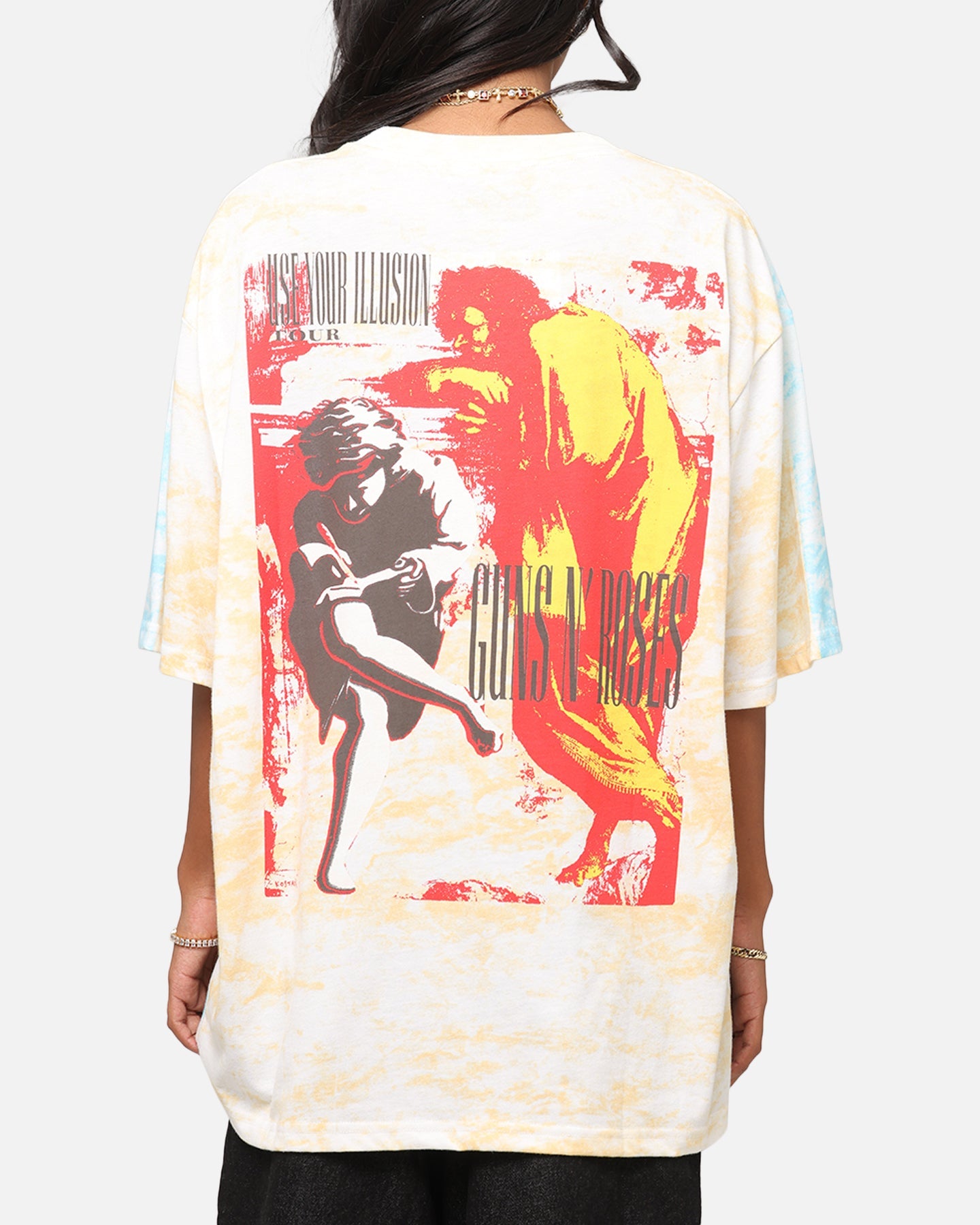 Guns N Roses Roses All Over T-Shirt Washed White Style001
