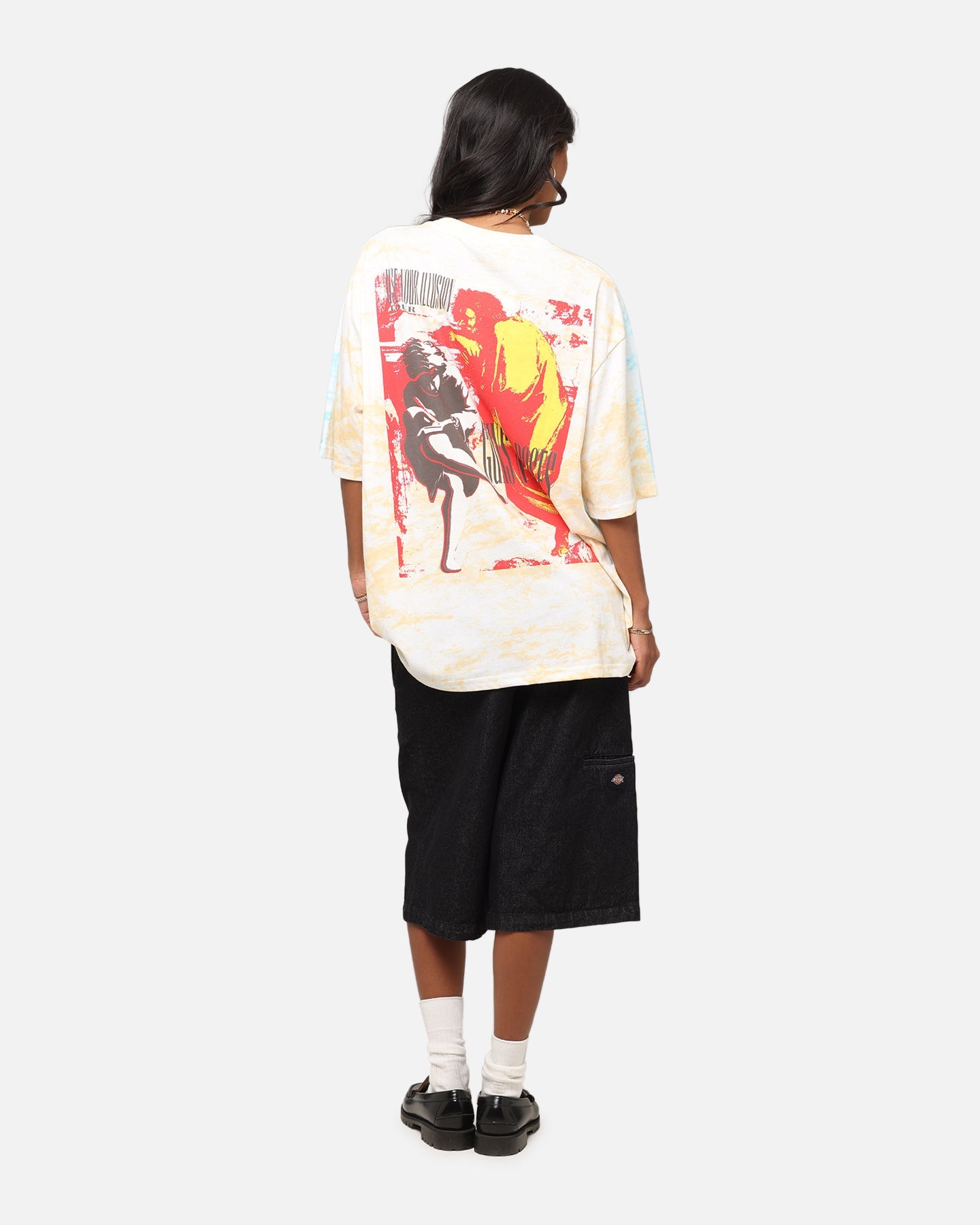 Guns N Roses Roses All Over T-Shirt Washed White Style001