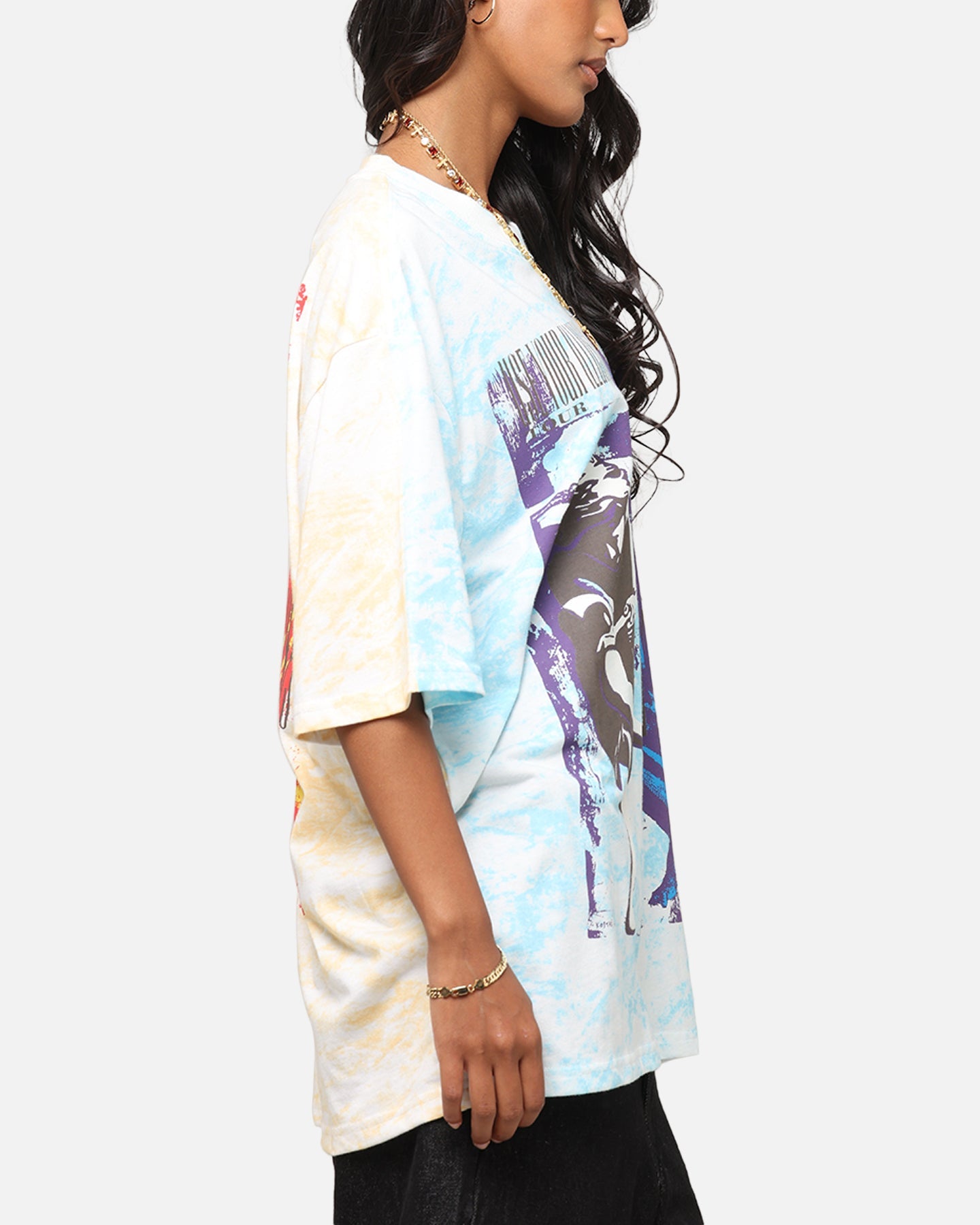 Guns N Roses Roses All Over T-Shirt Washed White Style001