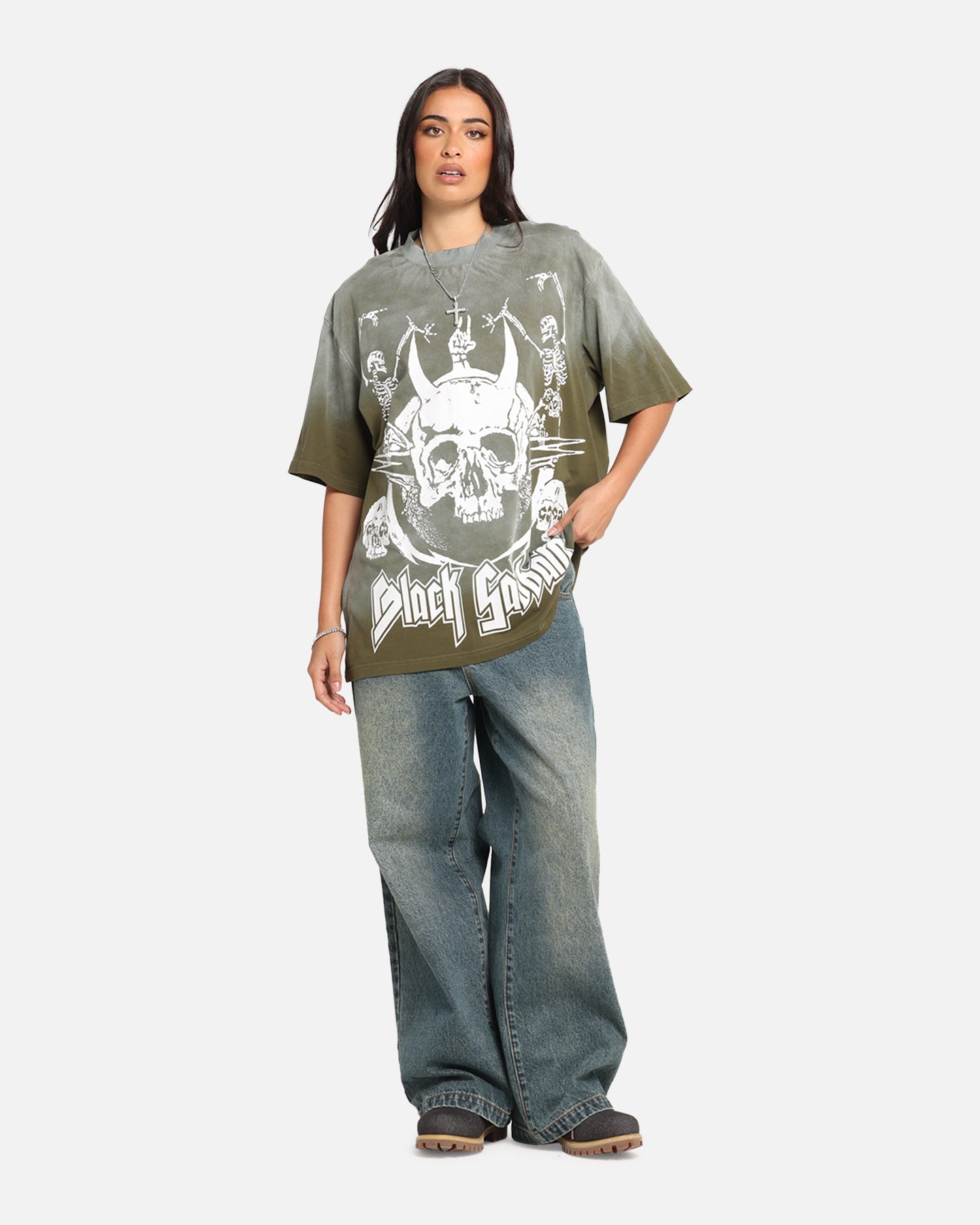 Black Sabbath Sabbath Hem Vintage T-Shirt Washed Black Style001