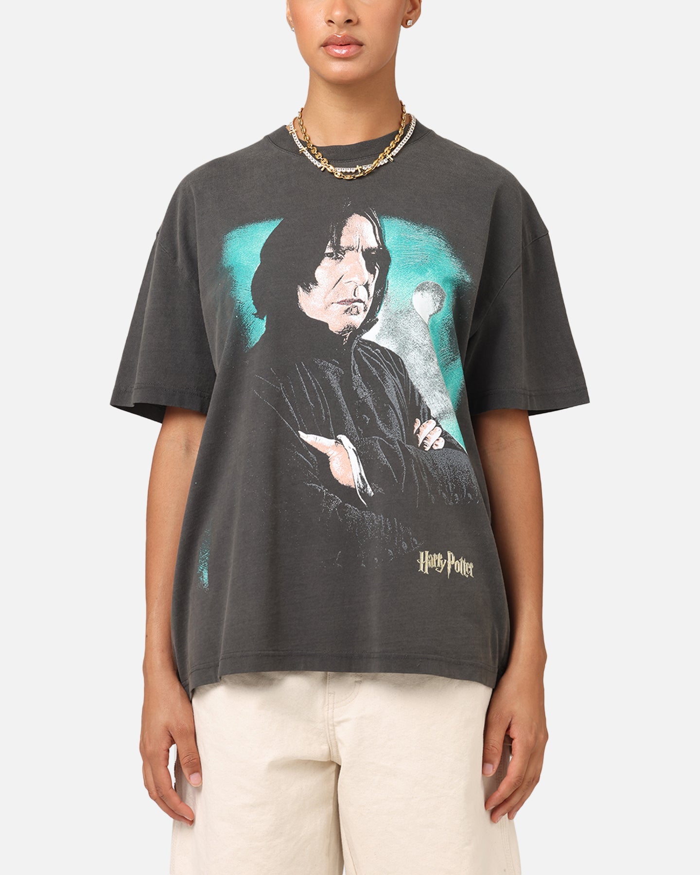 Goat Crew X Harry Potter Snape Poster Heavy T-Shirt Black Wash Style001