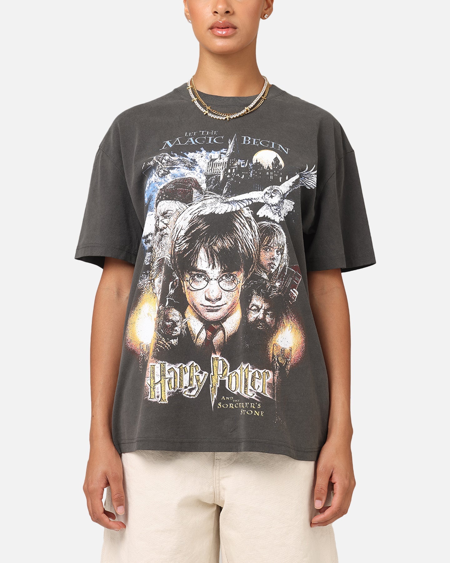 Goat Crew X Harry Potter Sorcerer's Stone Heavy T-Shirt Black Wash Style001