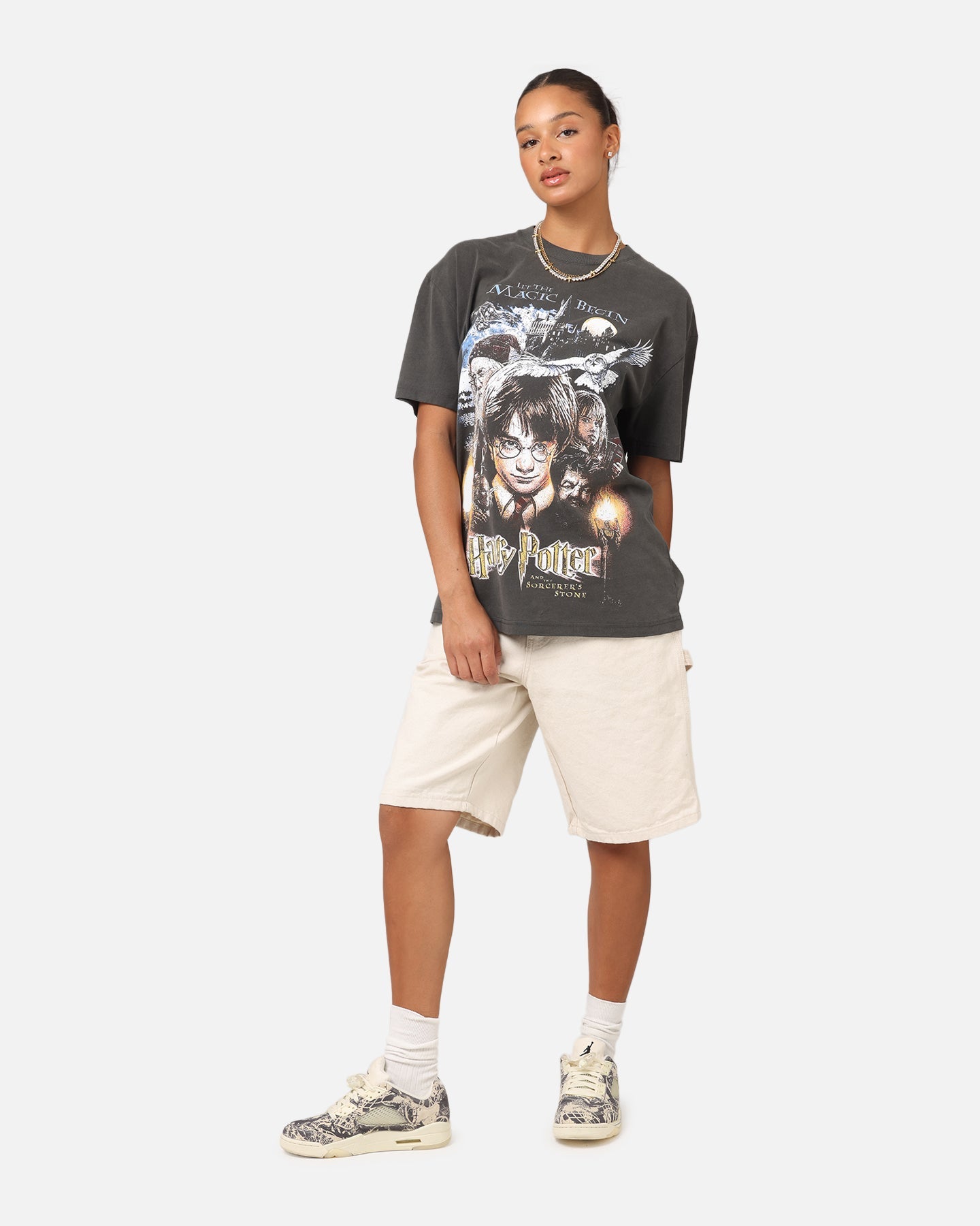 Goat Crew X Harry Potter Sorcerer's Stone Heavy T-Shirt Black Wash Style001