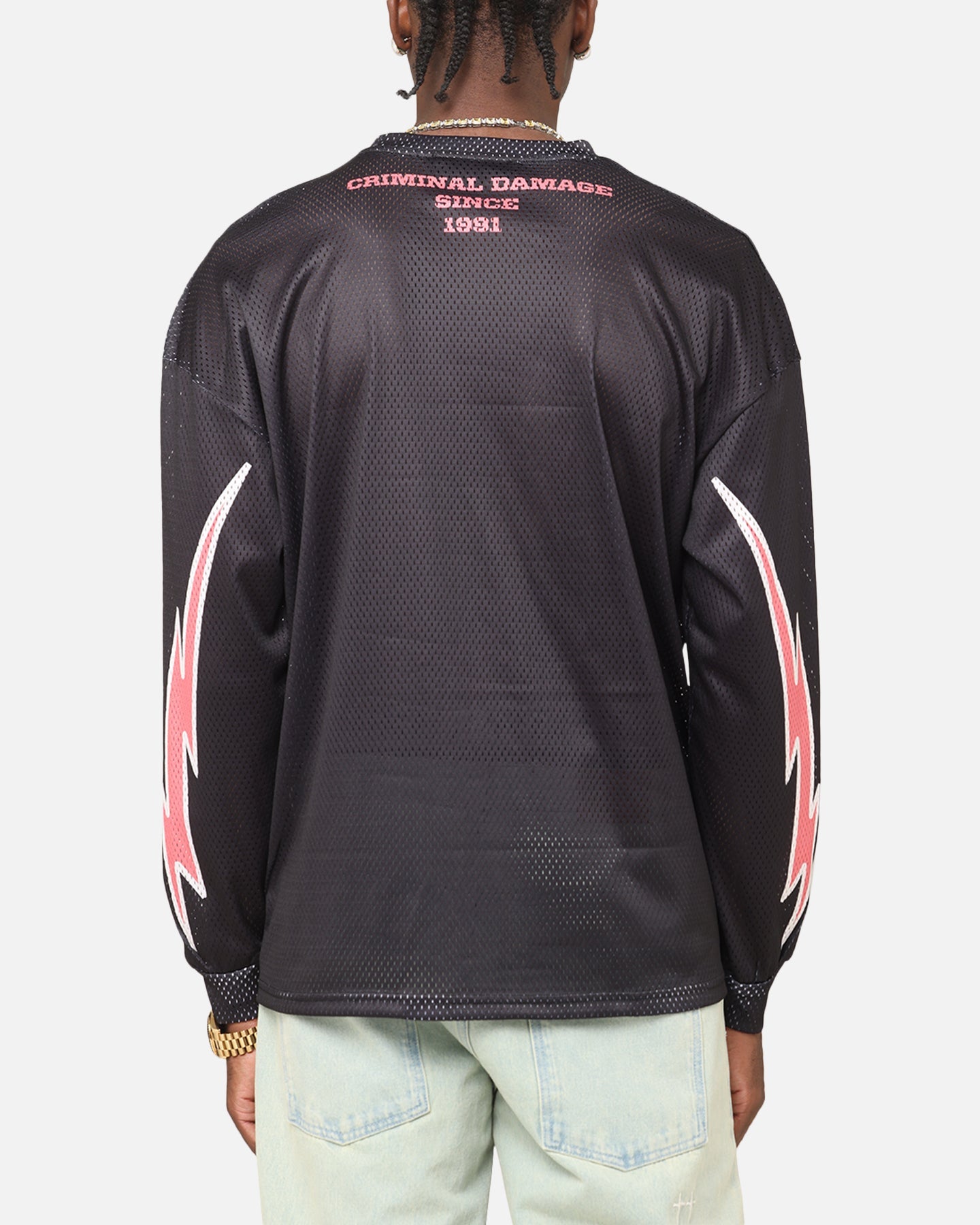 Criminal Damage 91 Mesh Long Sleeve T-Shirt Caviar