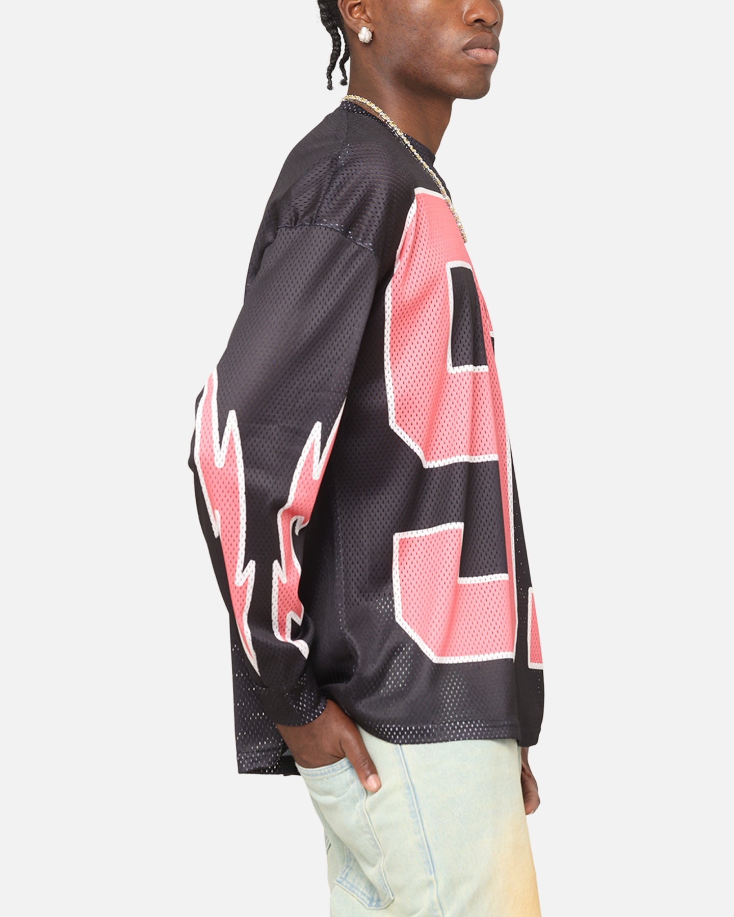 Criminal Damage 91 Mesh Long Sleeve T-Shirt Caviar