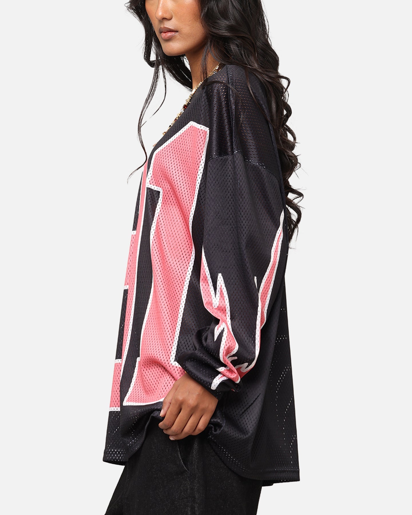 Criminal Damage 91 Mesh Long Sleeve T-Shirt Caviar Style001