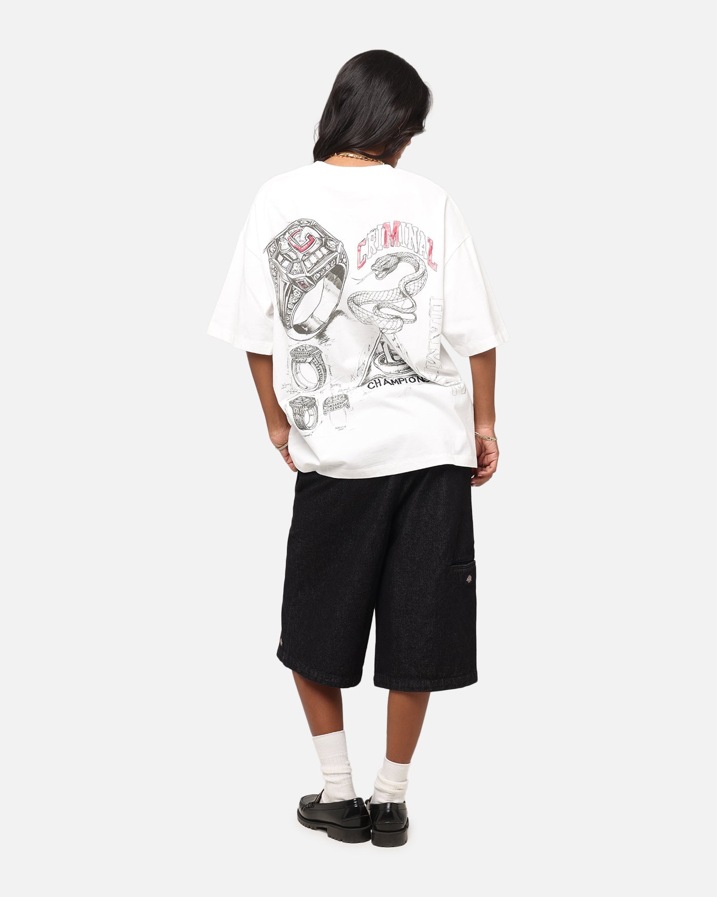 Criminal Damage Diamond Ring T-Shirt Off White Style001