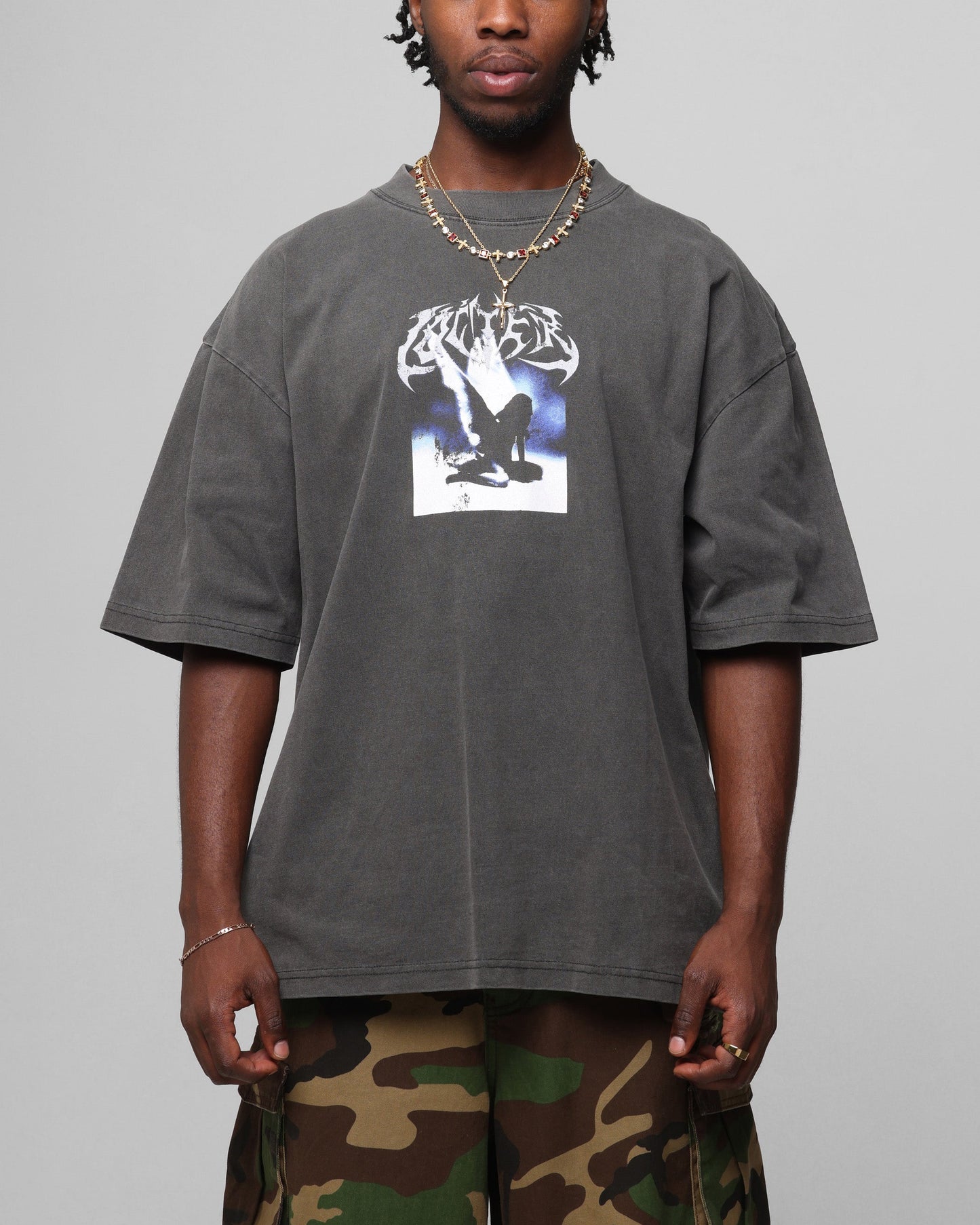 Loiter Angel Number Vintage T-Shirt Charcoal