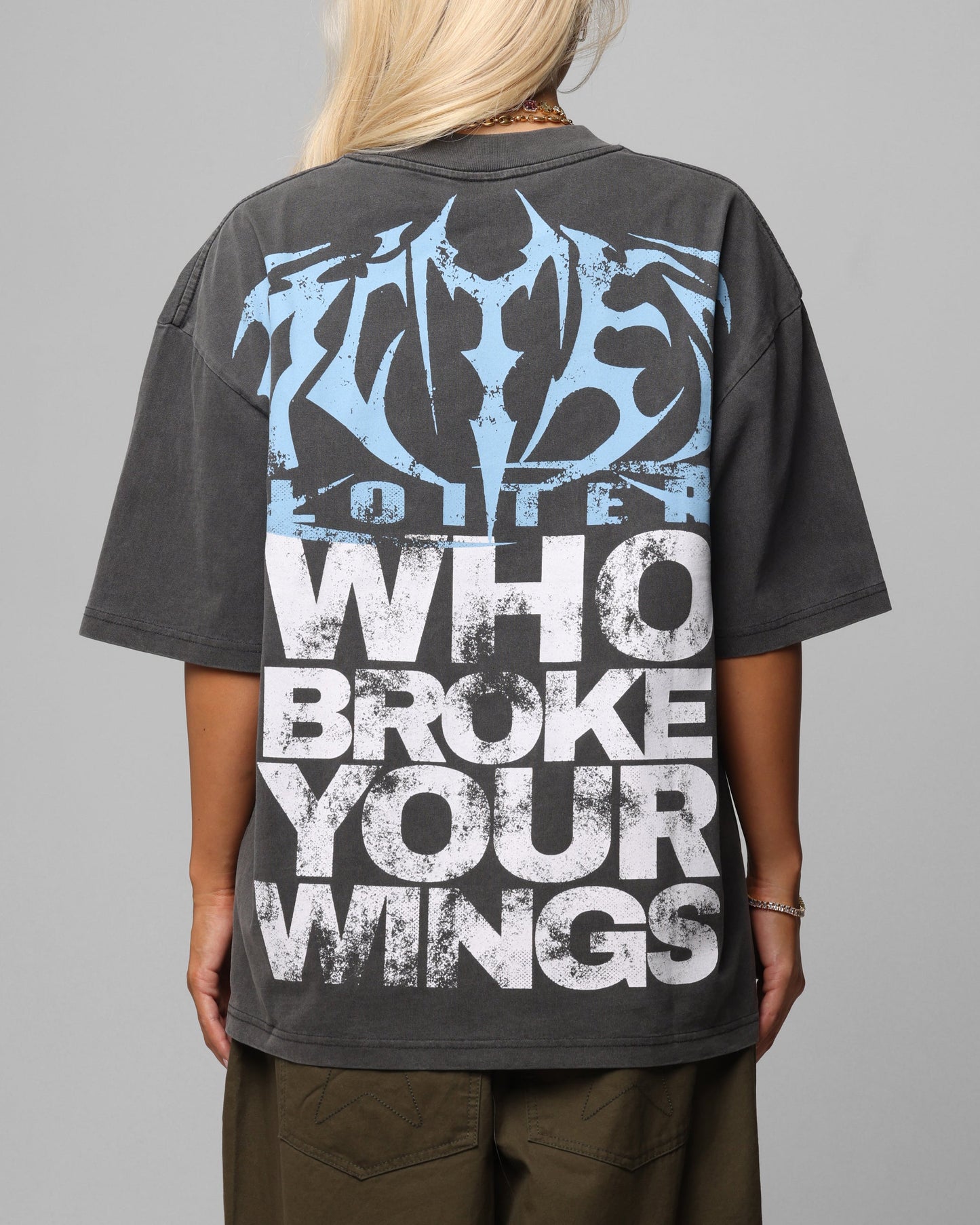 Loiter Angel Number Vintage T-Shirt Charcoal Style001