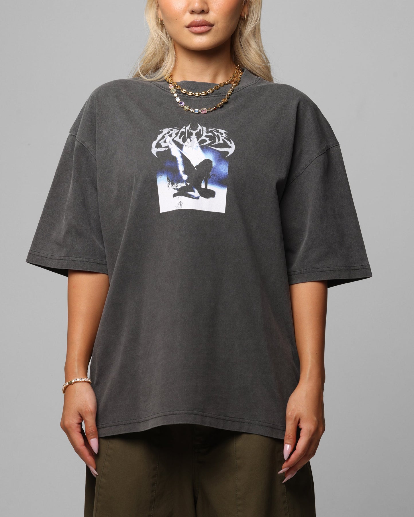 Loiter Angel Number Vintage T-Shirt Charcoal Style001