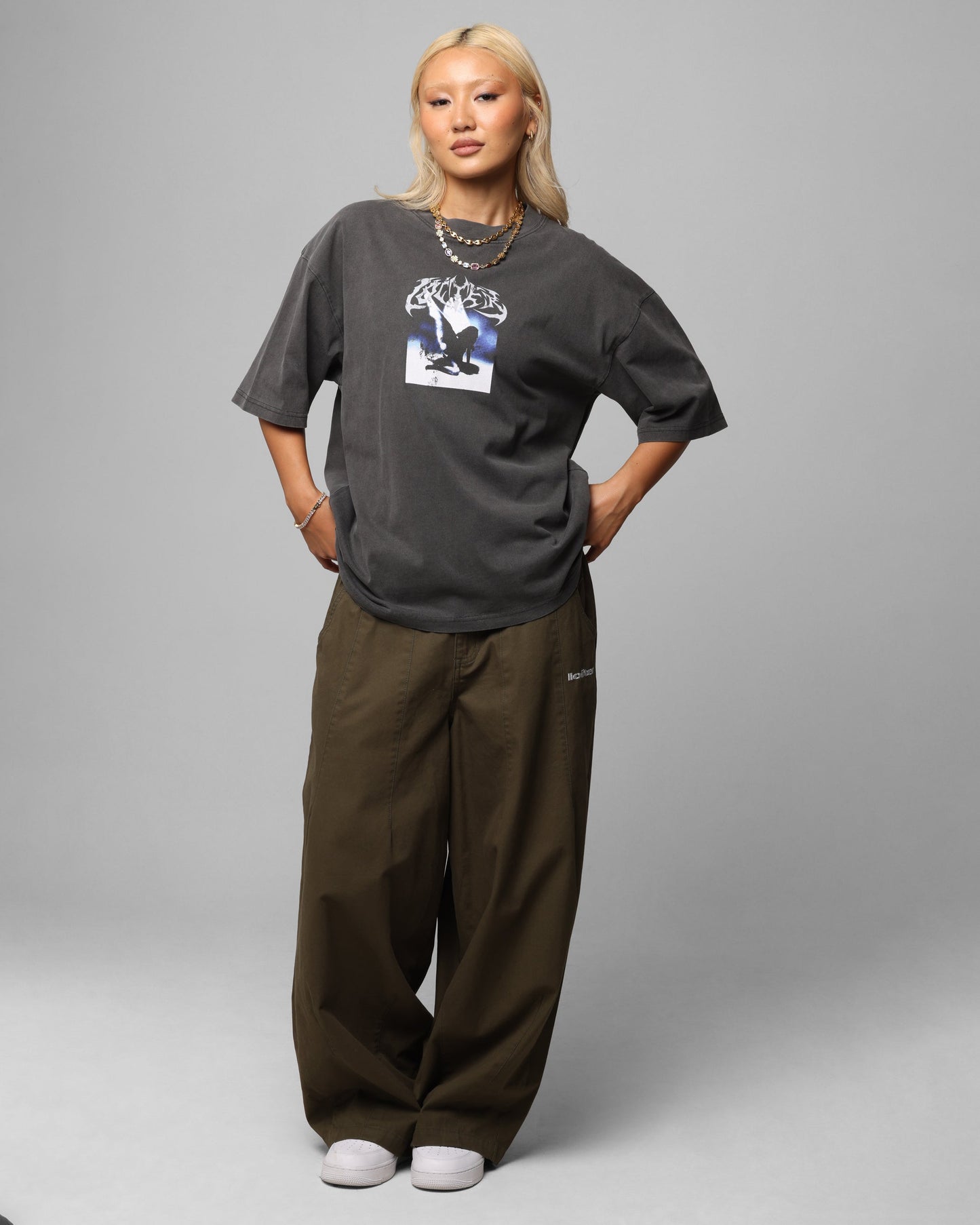 Loiter Angel Number Vintage T-Shirt Charcoal Style001