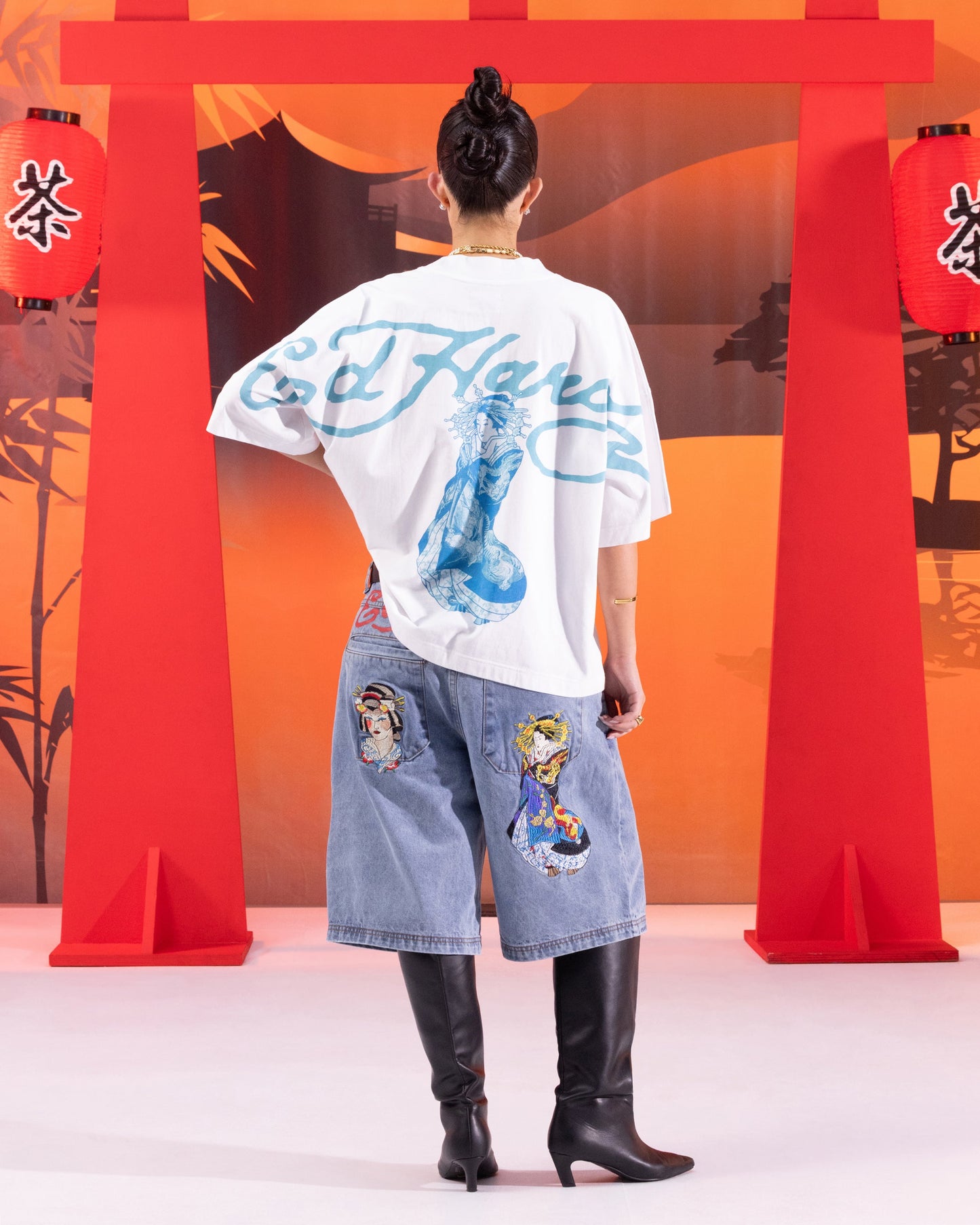 Ed Hardy Geisha T-Shirt Off White Style001