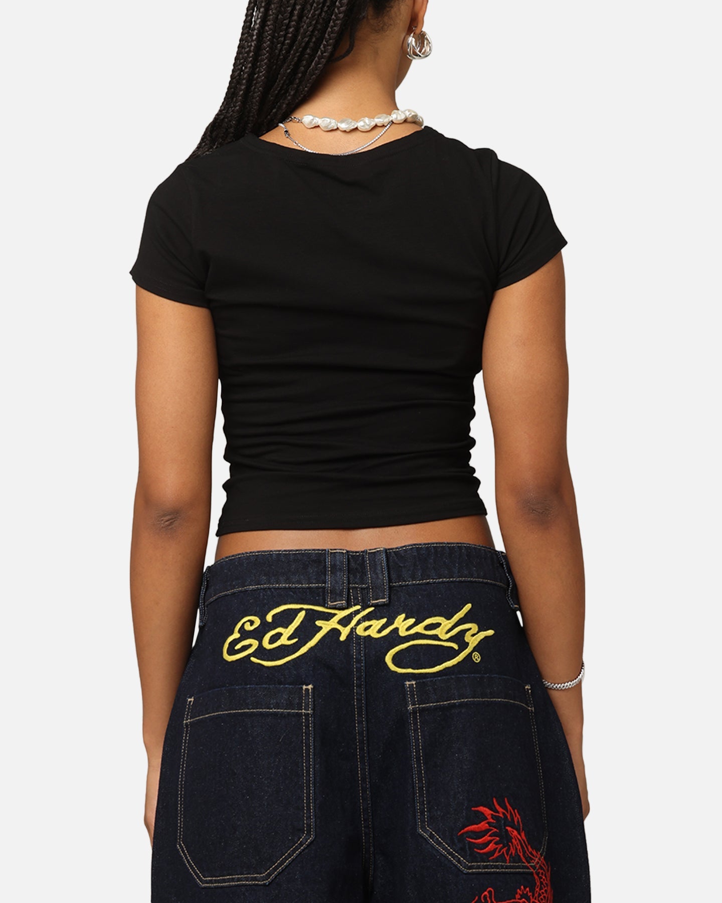 Ed Hardy Women's Tribal Baby T-Shirt Black
